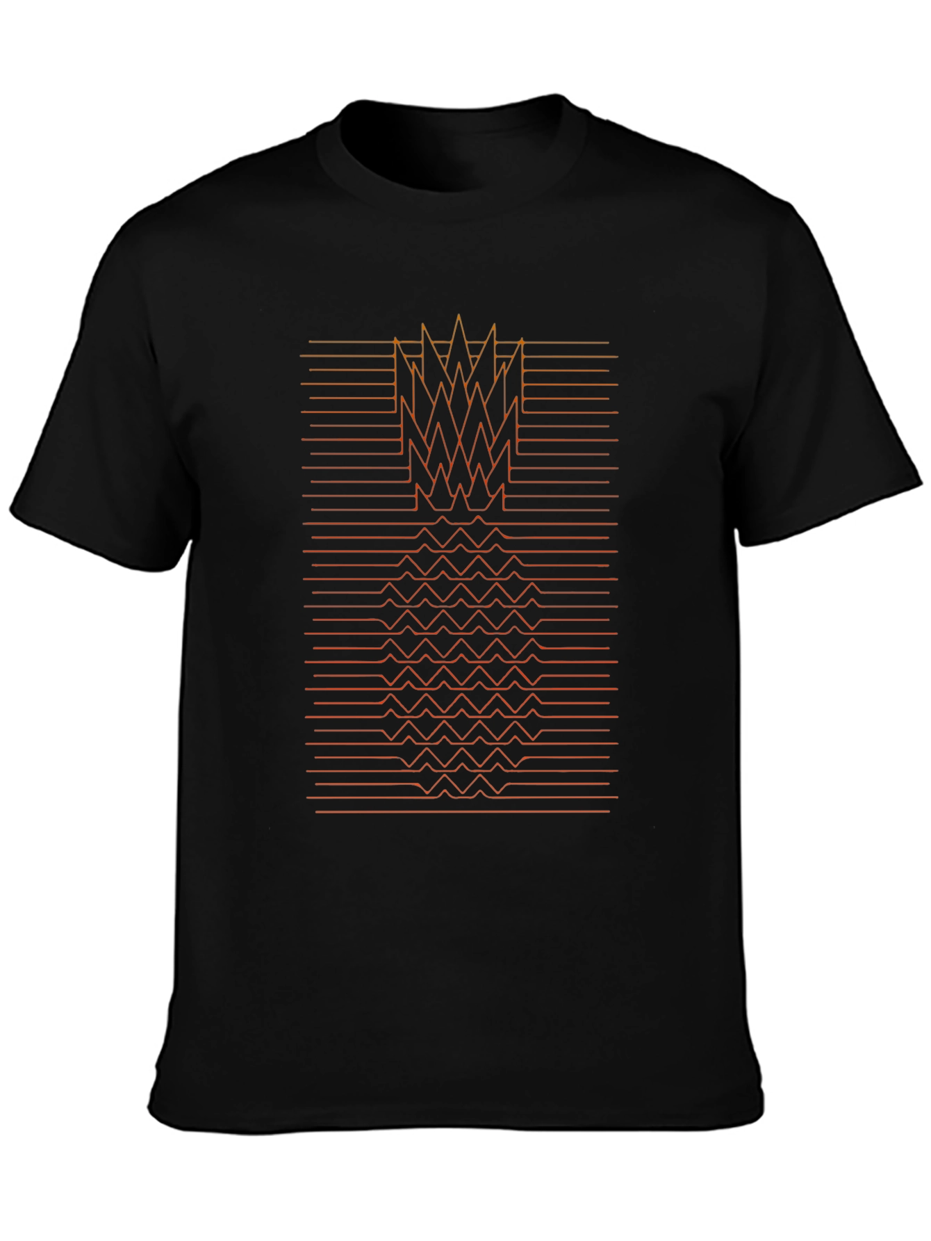 Geometric Pineapple Graphic Tee - Black
