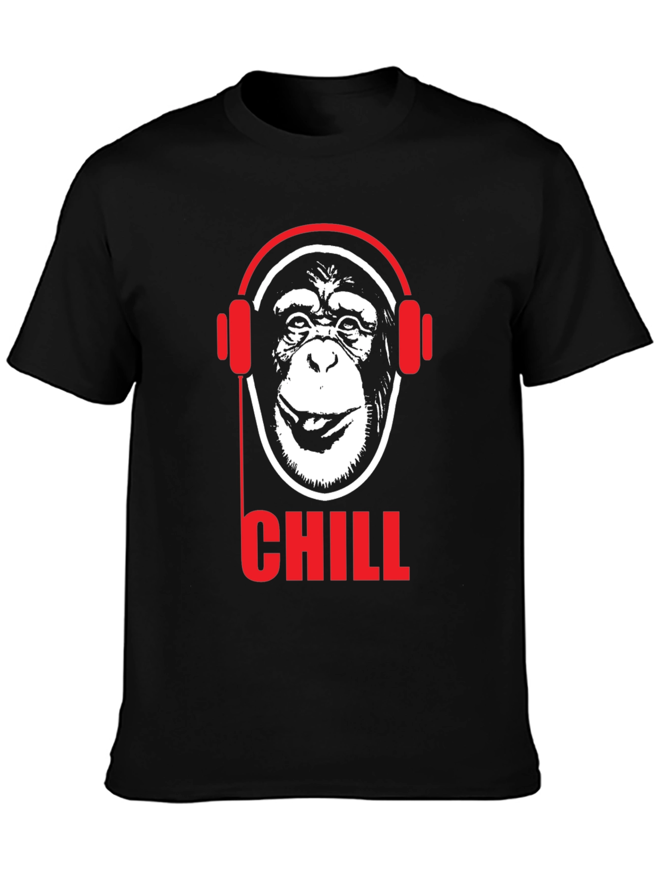 Chill Monkey Graphic Tee - Red & Black