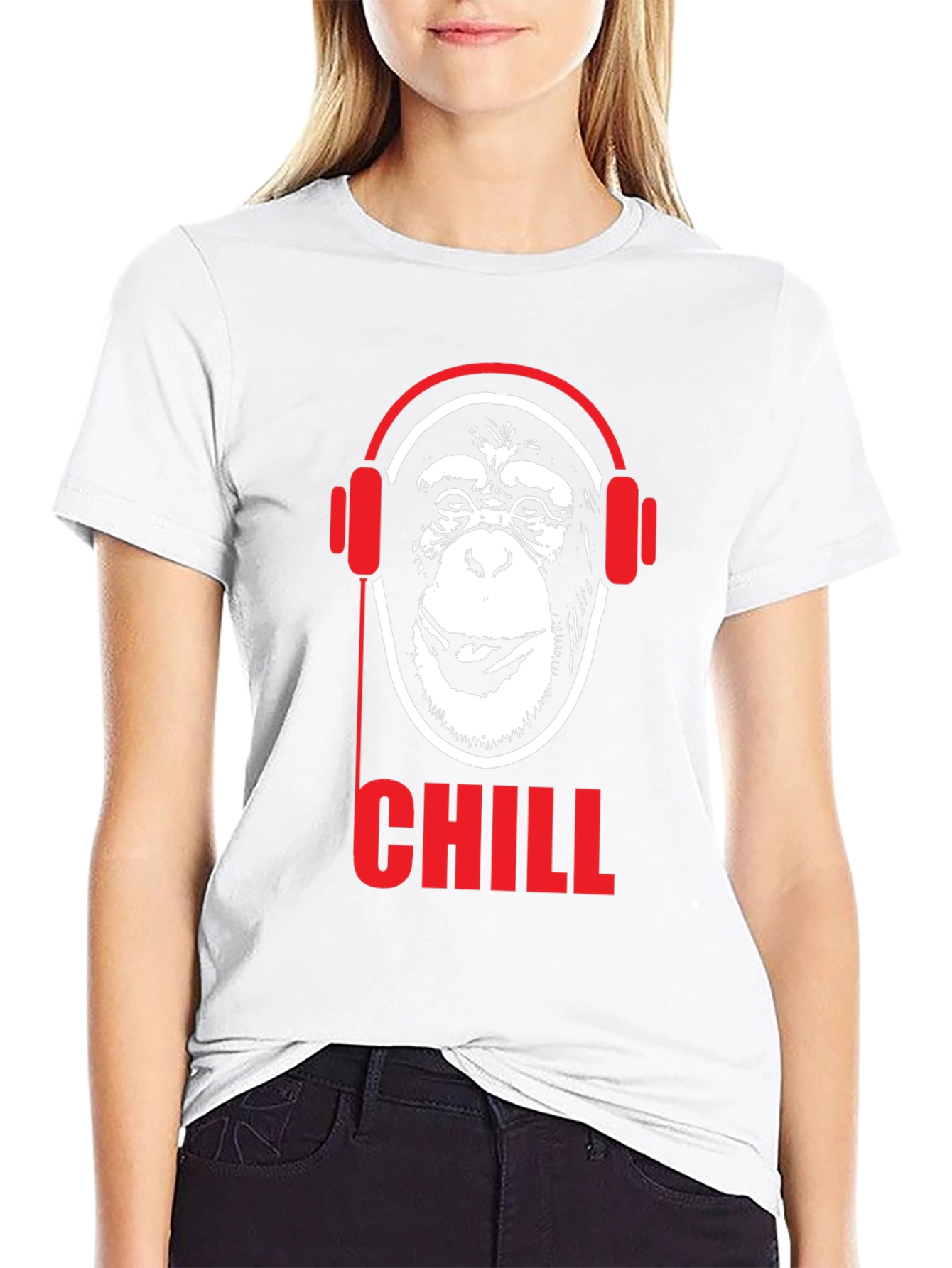 Chill Monkey Graphic Tee - Red & Black