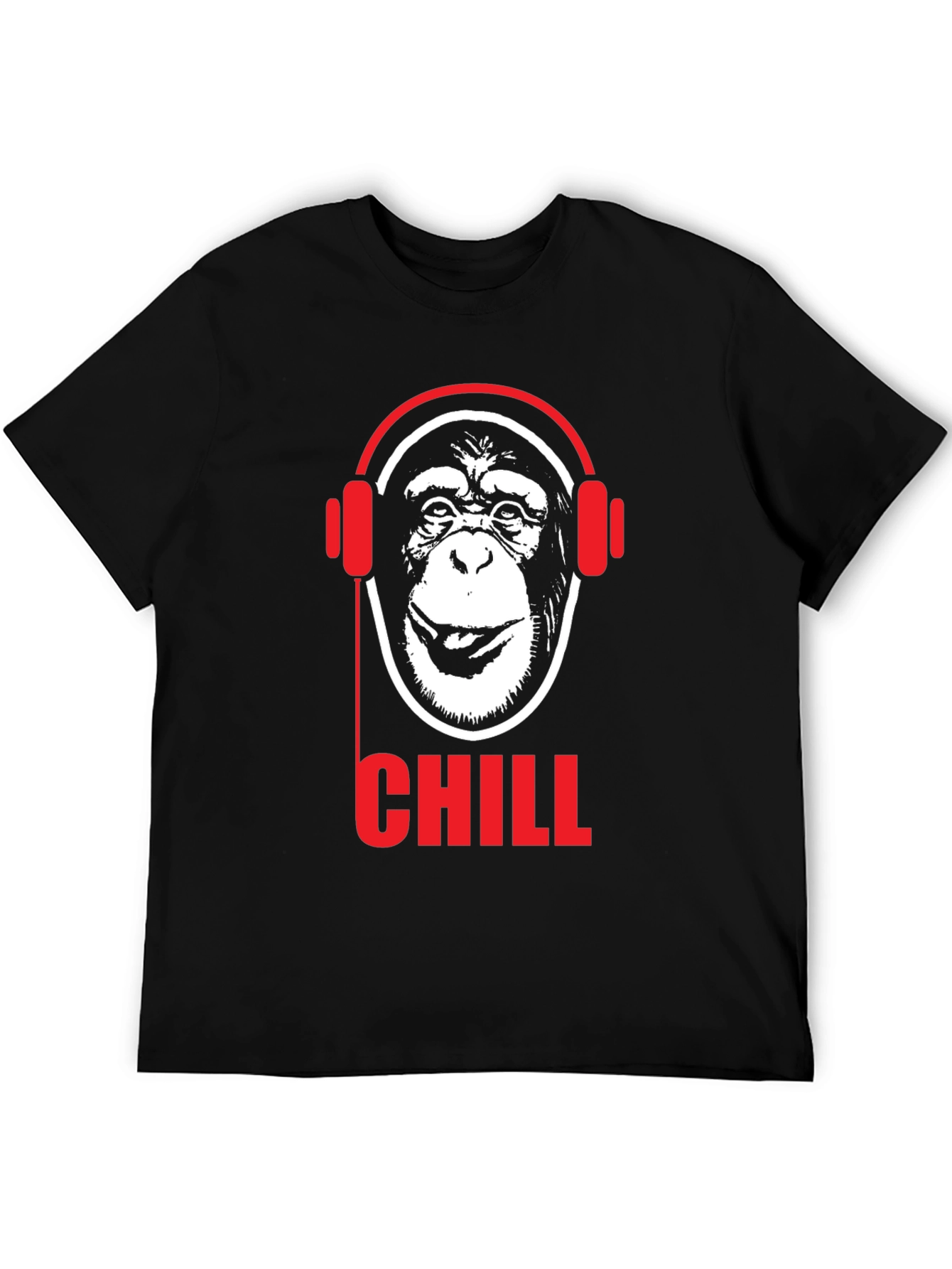 Chill Monkey Graphic Tee - Red & Black