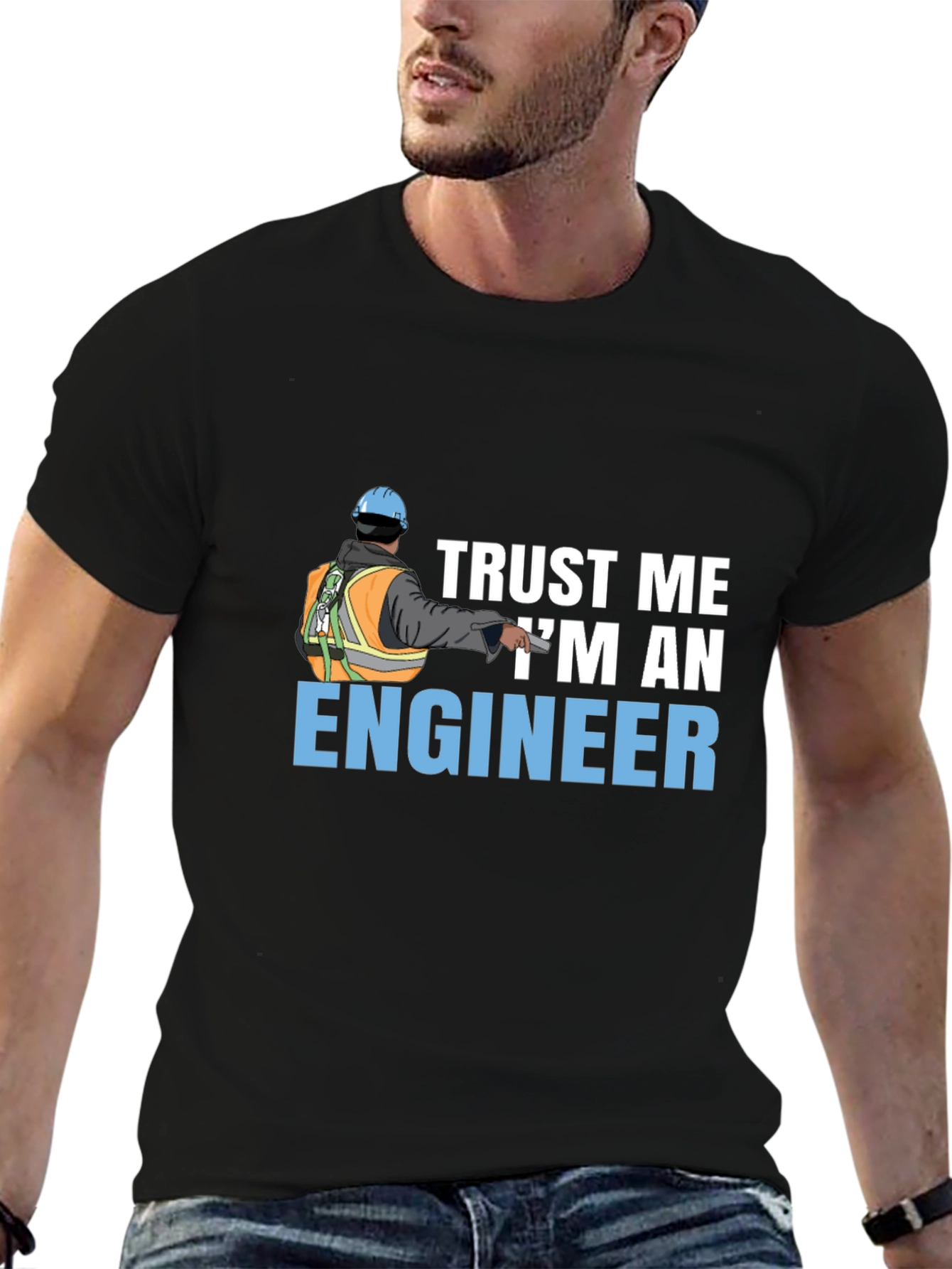 Trust Me Im An Engineer Black T-Shirt