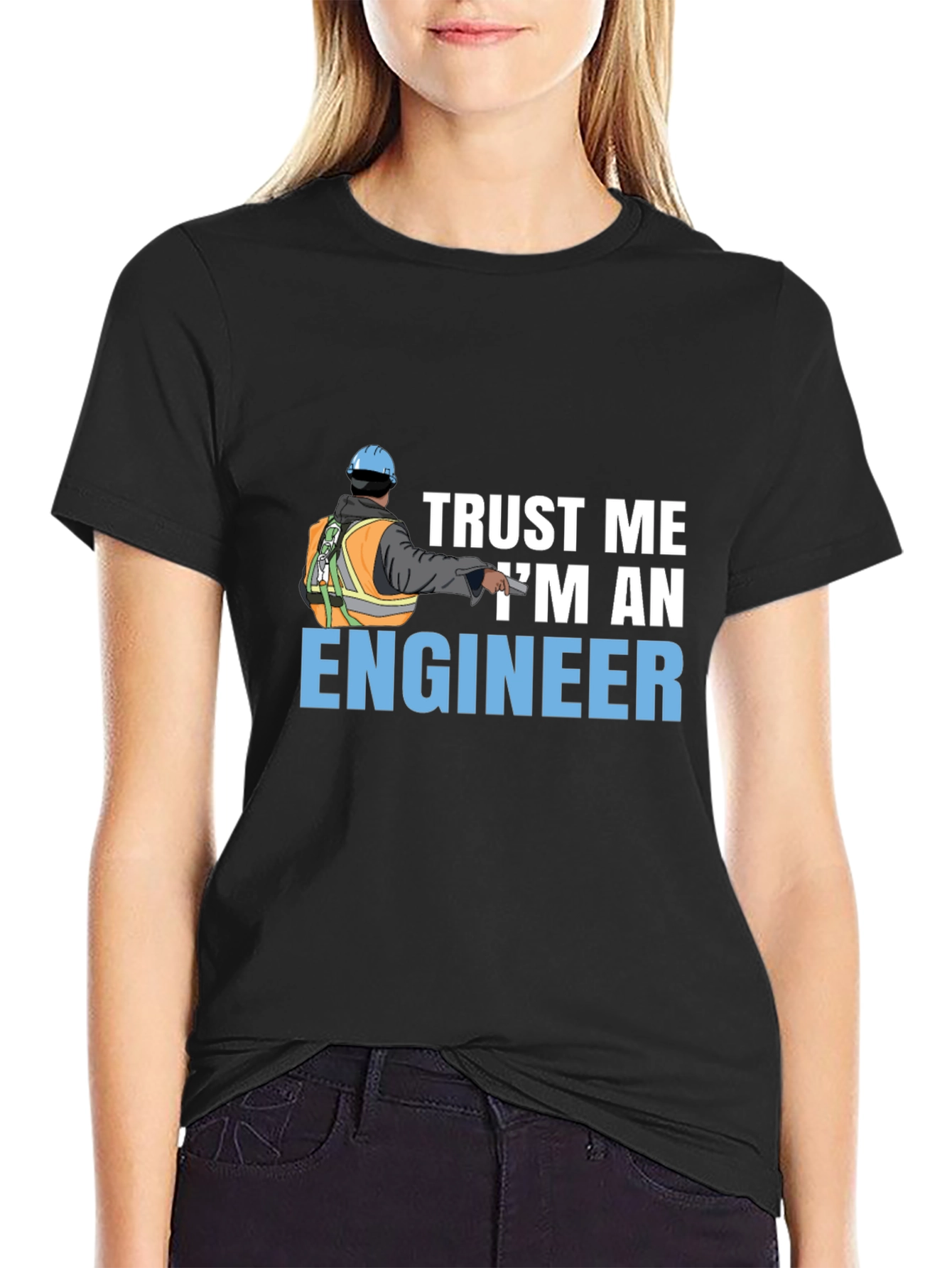 Trust Me Im An Engineer Black T-Shirt