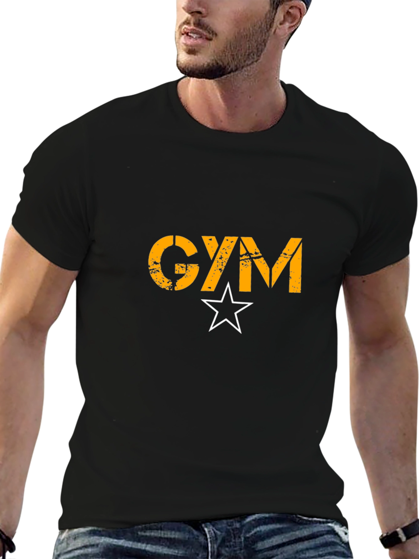 GYM Star Graphic Black T-Shirt