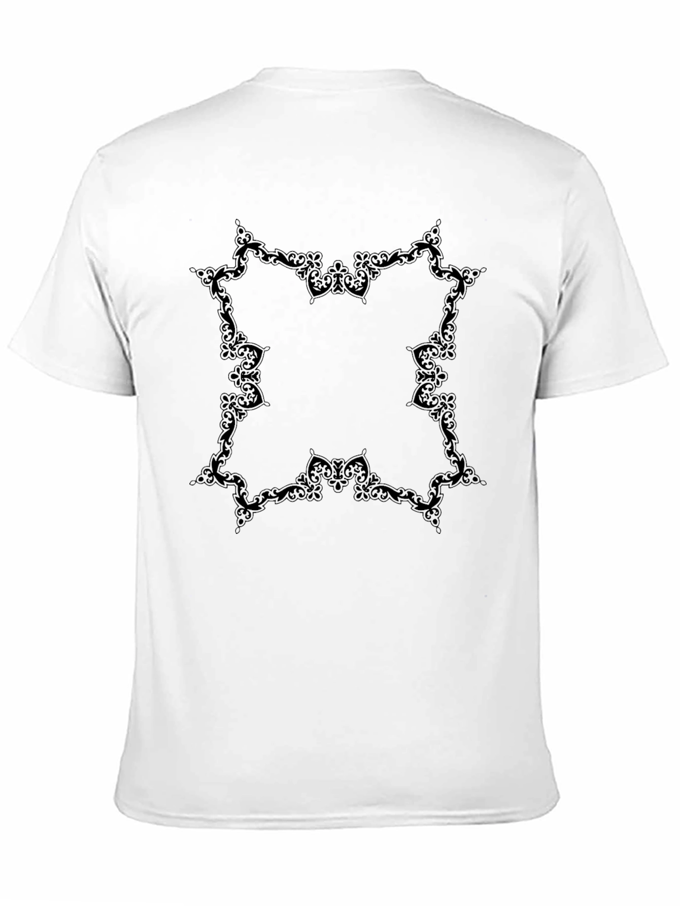 Elegant Black Tee with Ornamental Design