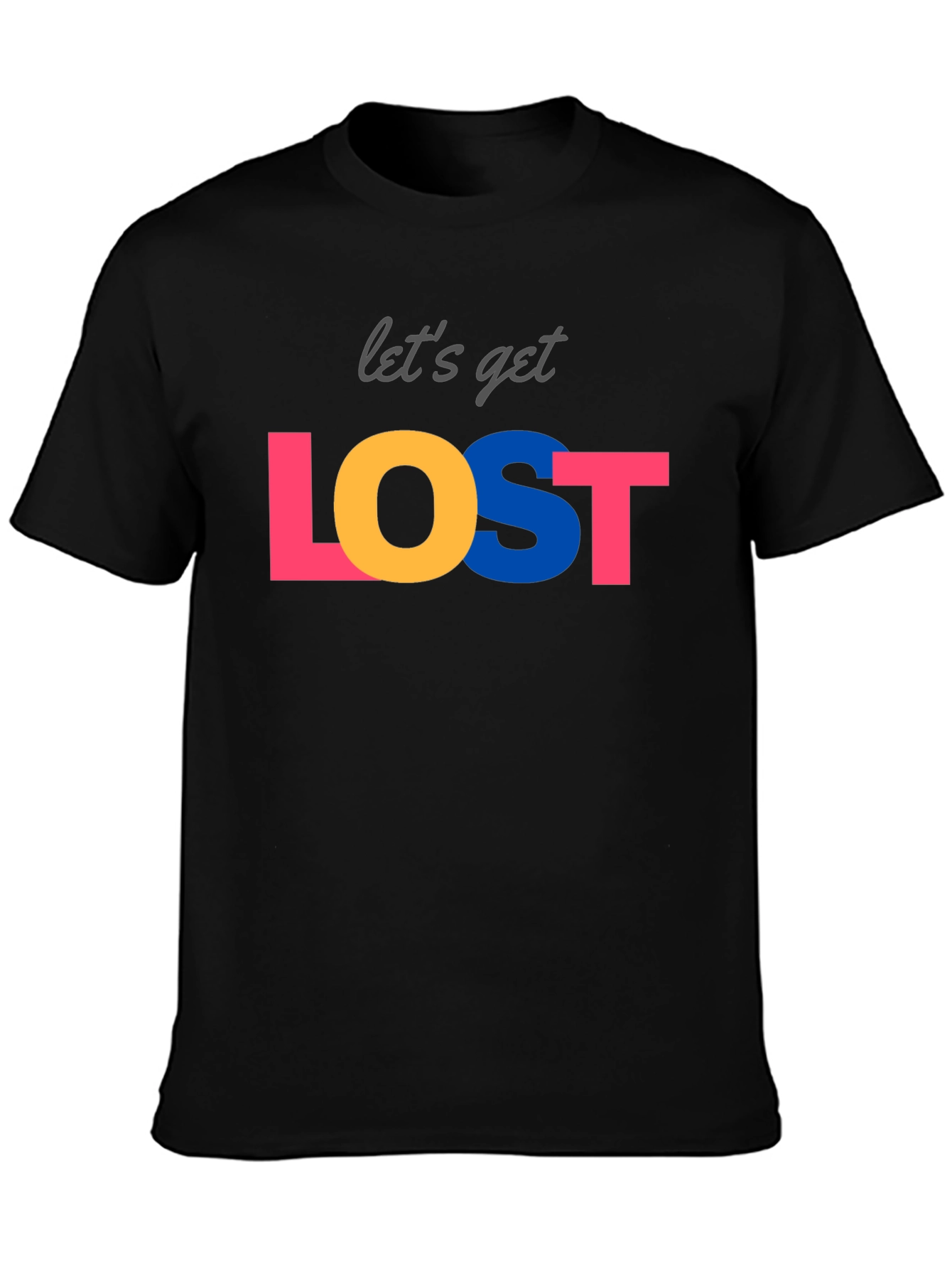 Lets Get Lost Graphic Tee - Black Crew Neck