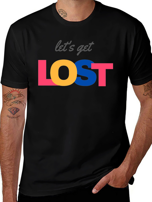 Lets Get Lost Graphic Tee - Black Crew Neck