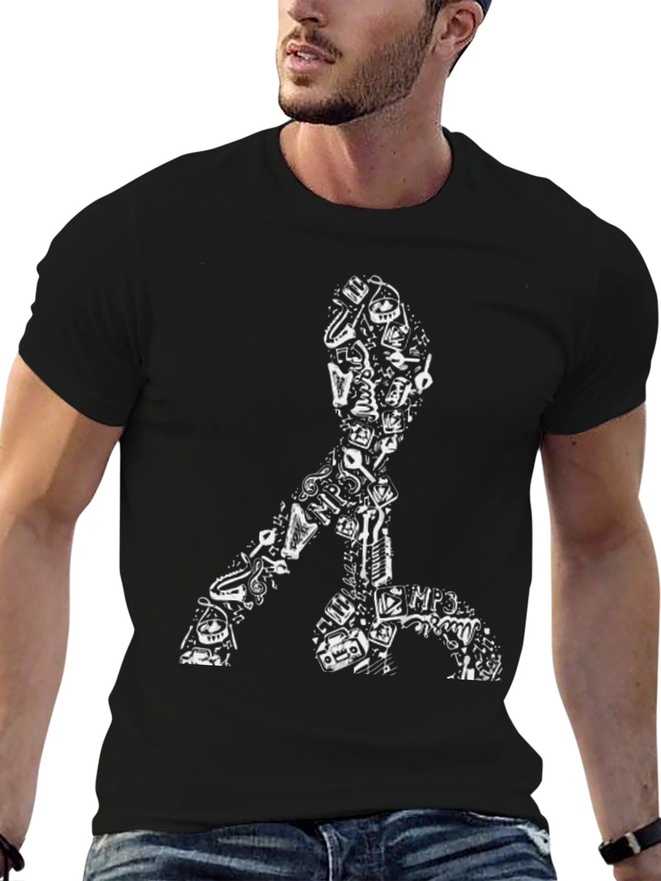 Unique Music Lover Black T-Shirt