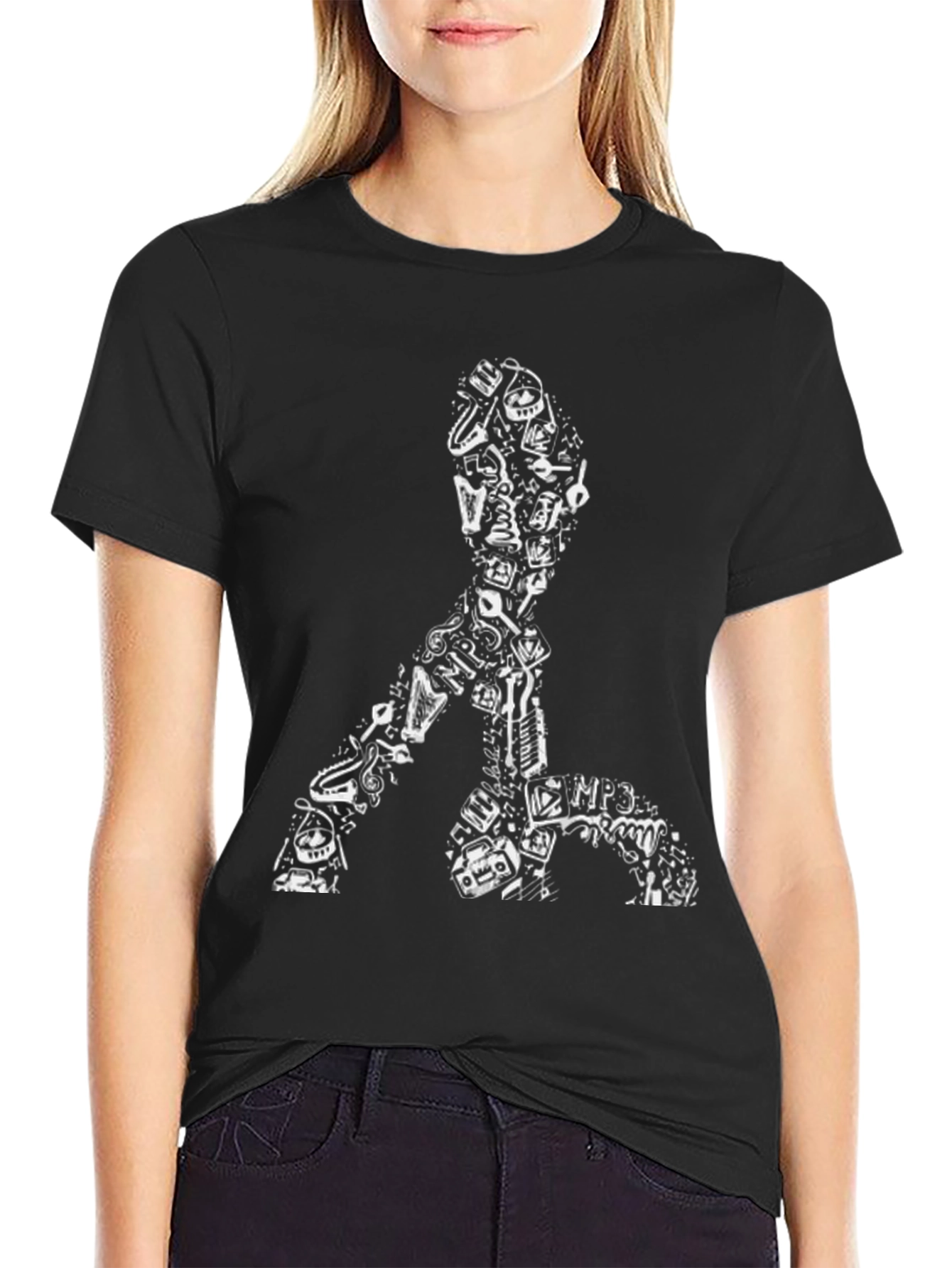 Unique Music Lover Black T-Shirt