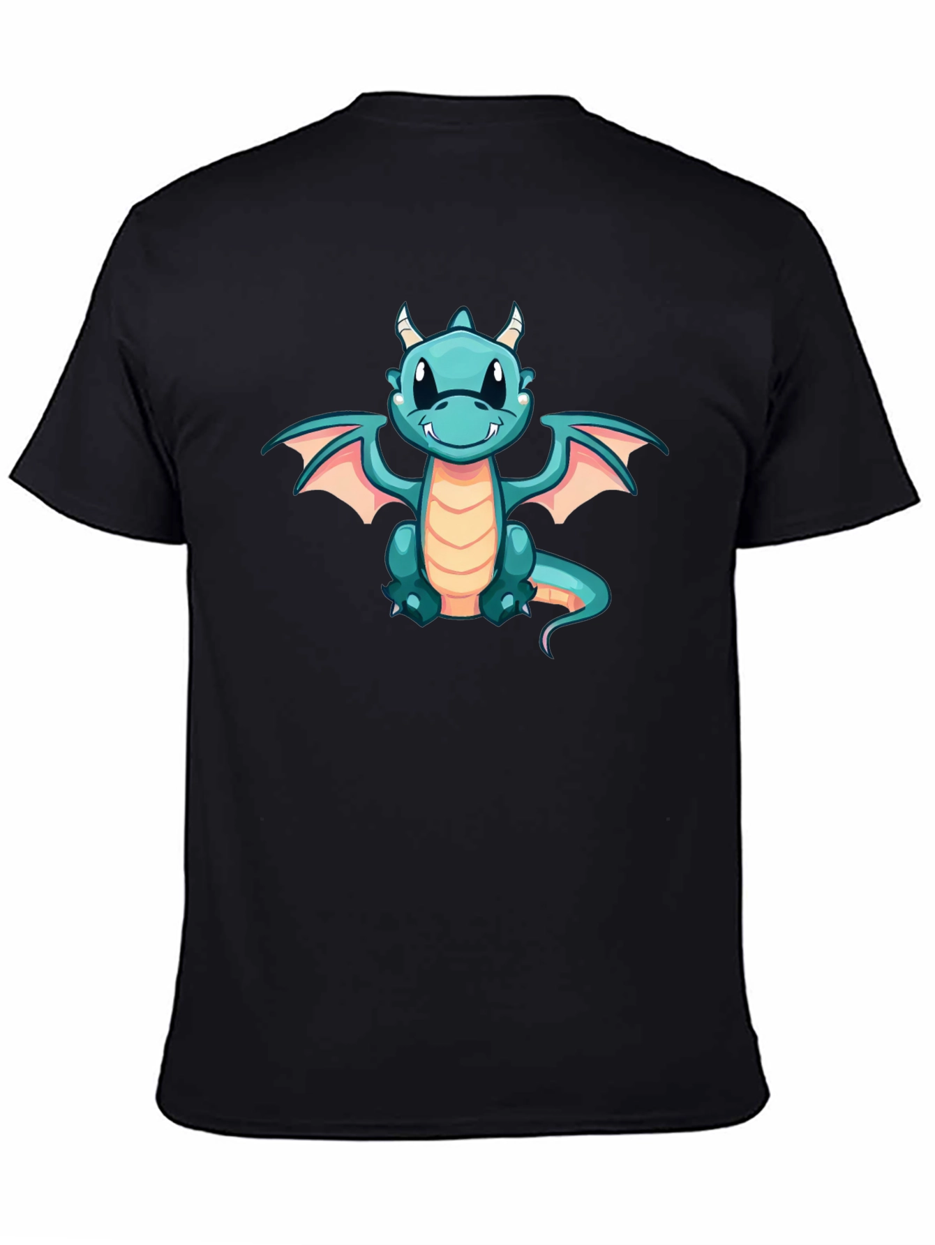 Cute Cartoon Dragon Black T-Shirt