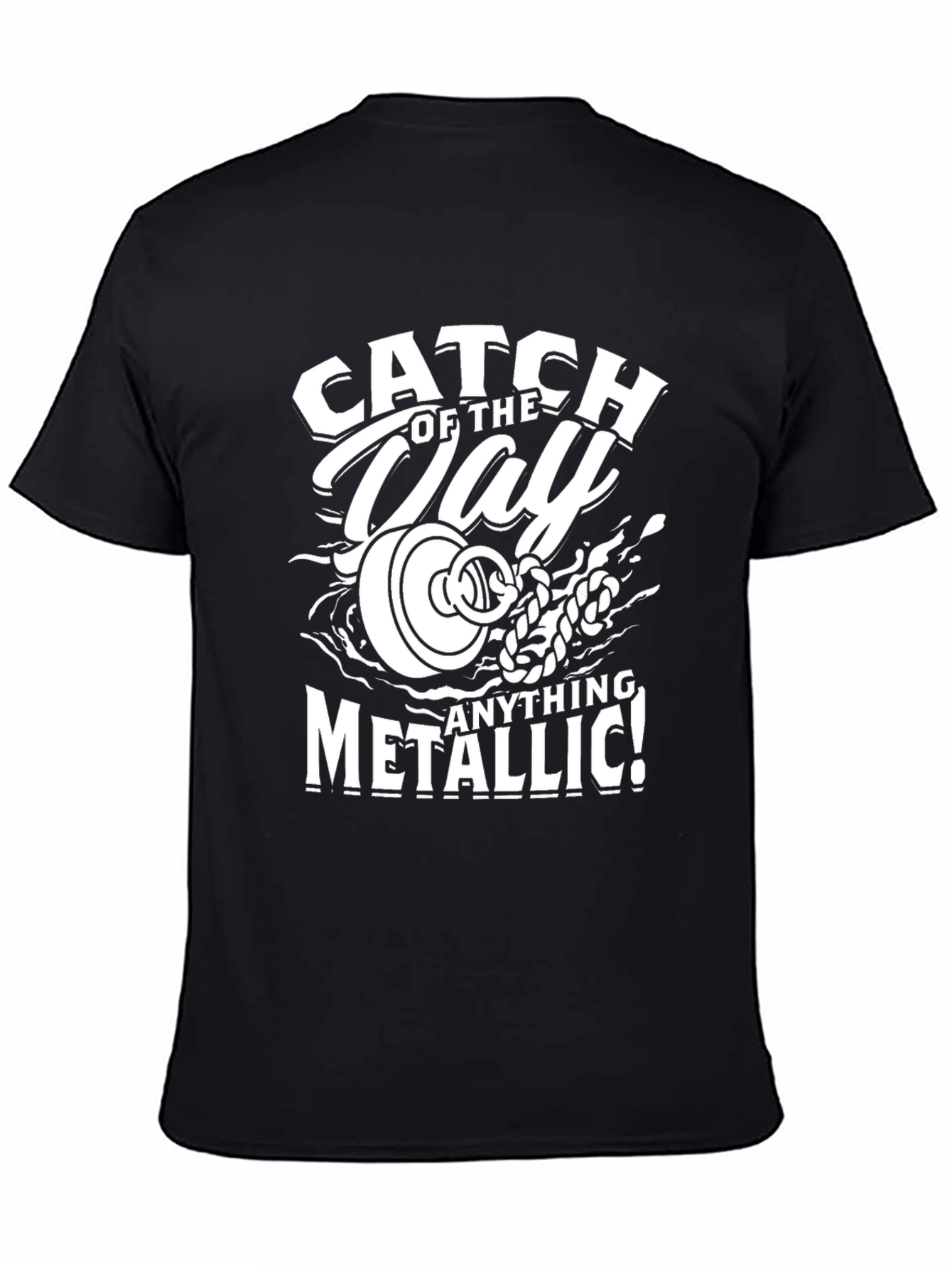 Catch of the Day Metallic Black T-Shirt