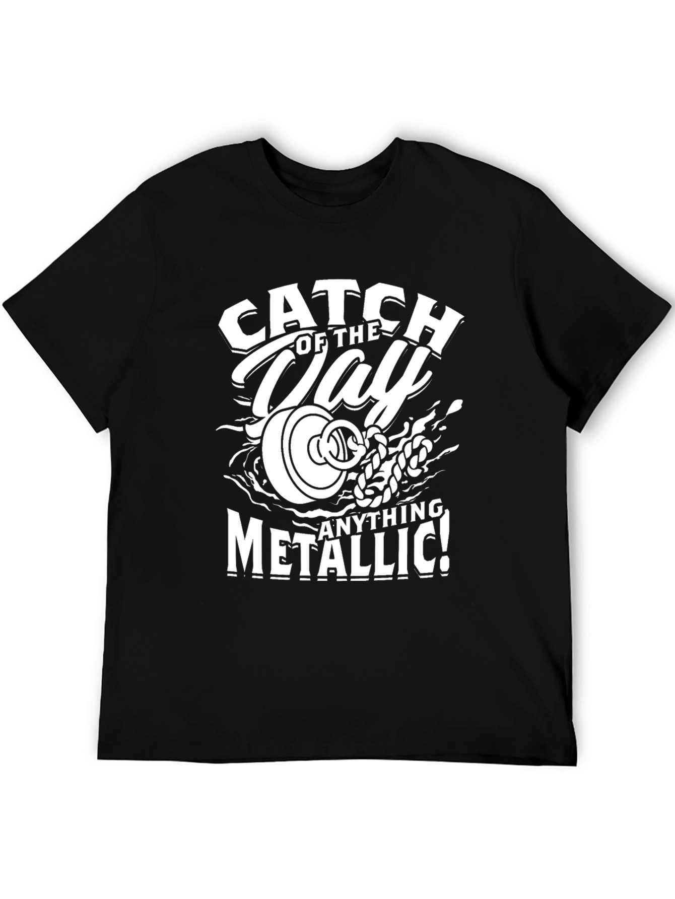 Catch of the Day Metallic Black T-Shirt
