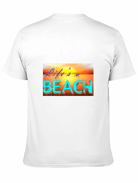 Lifes a Beach Graphic T-Shirt - Black
