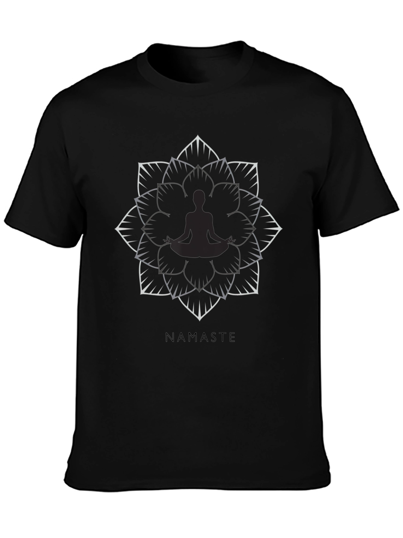 Namaste Lotus Flower Graphic Tee - Black