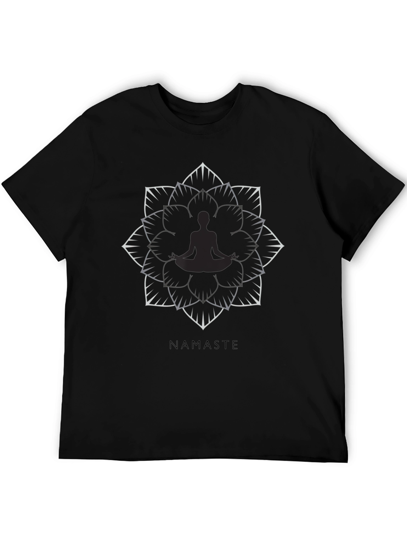 Namaste Lotus Flower Graphic Tee - Black