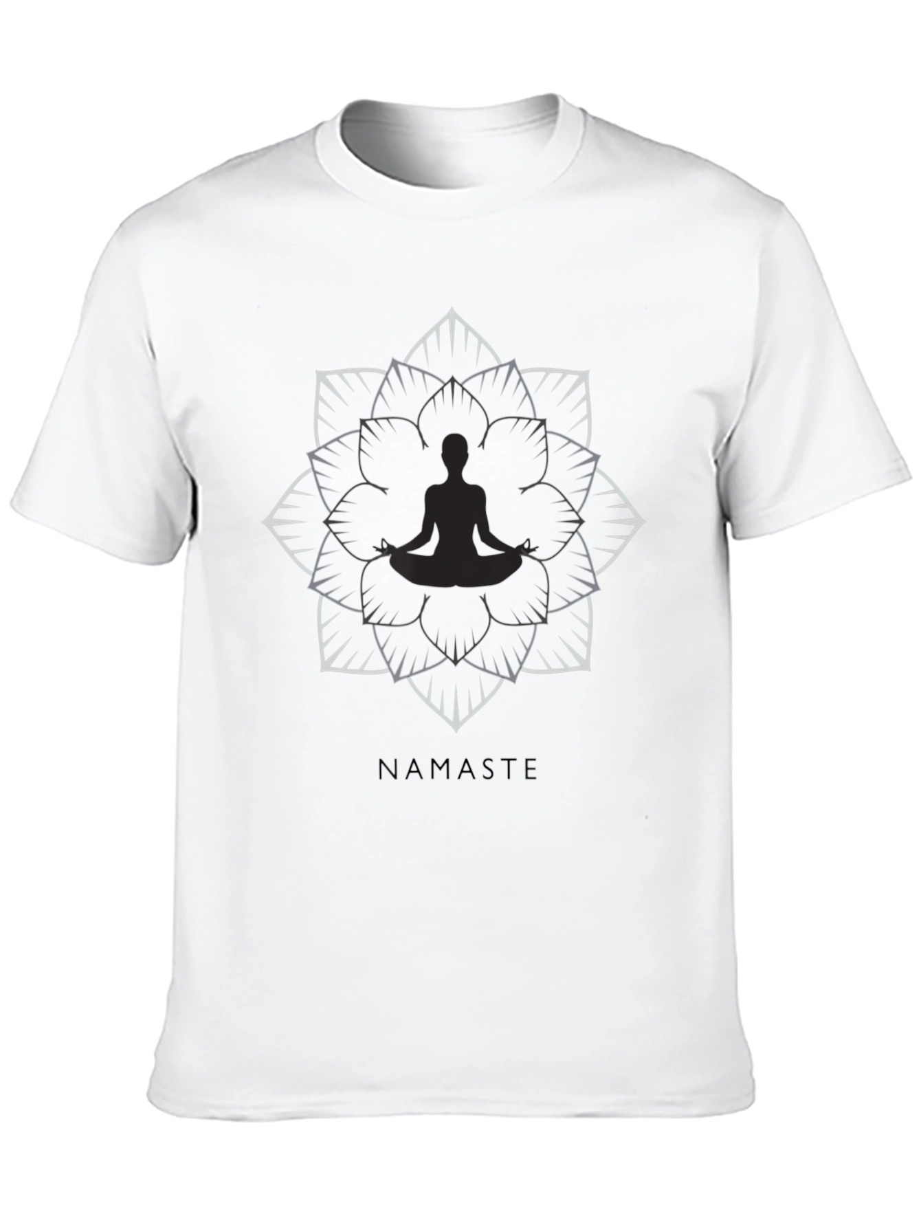 Namaste Lotus Flower Graphic Tee - Black