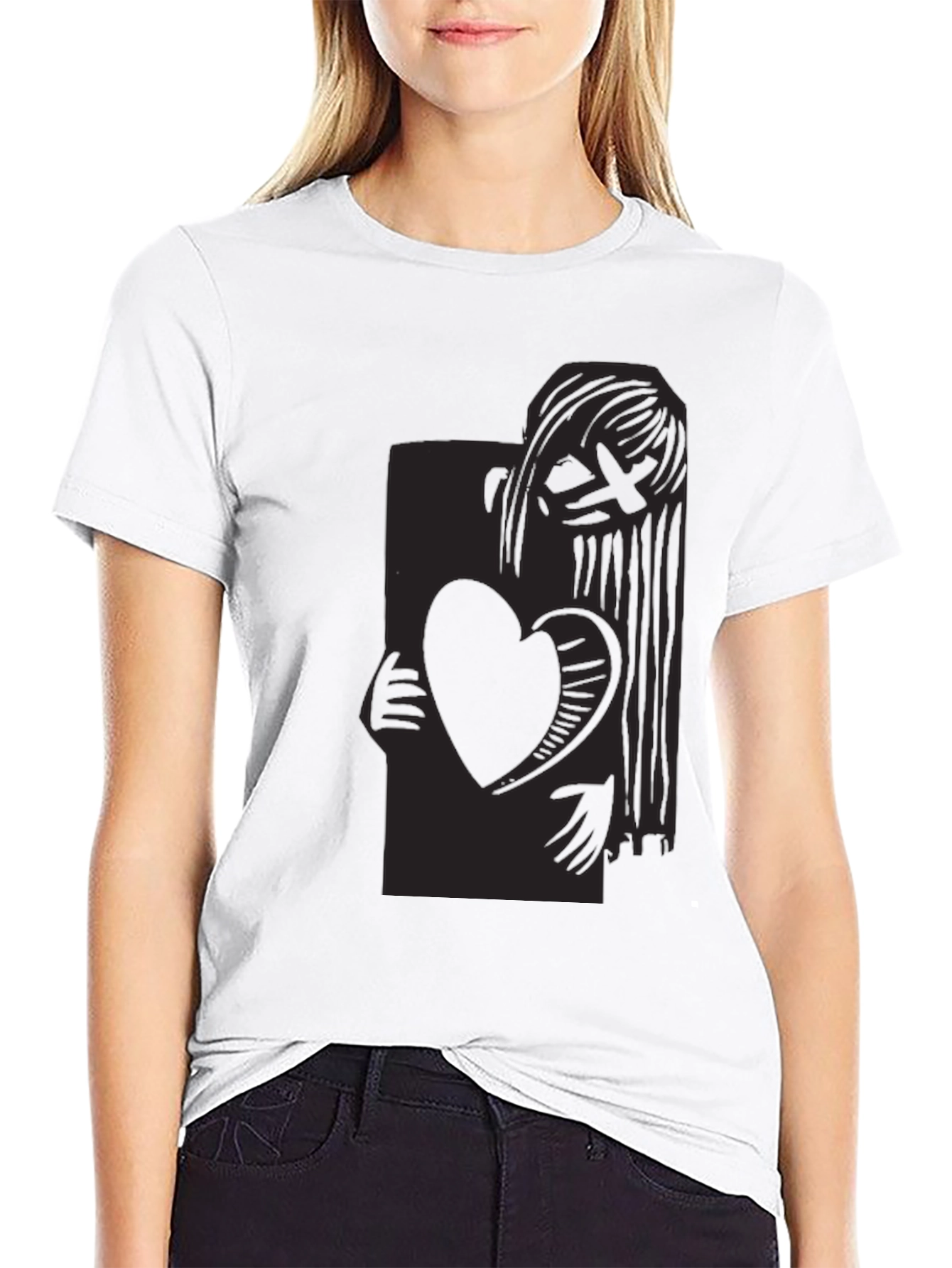 Heart Holder Graphic Tee - Dark Aesthetic T-Shirt