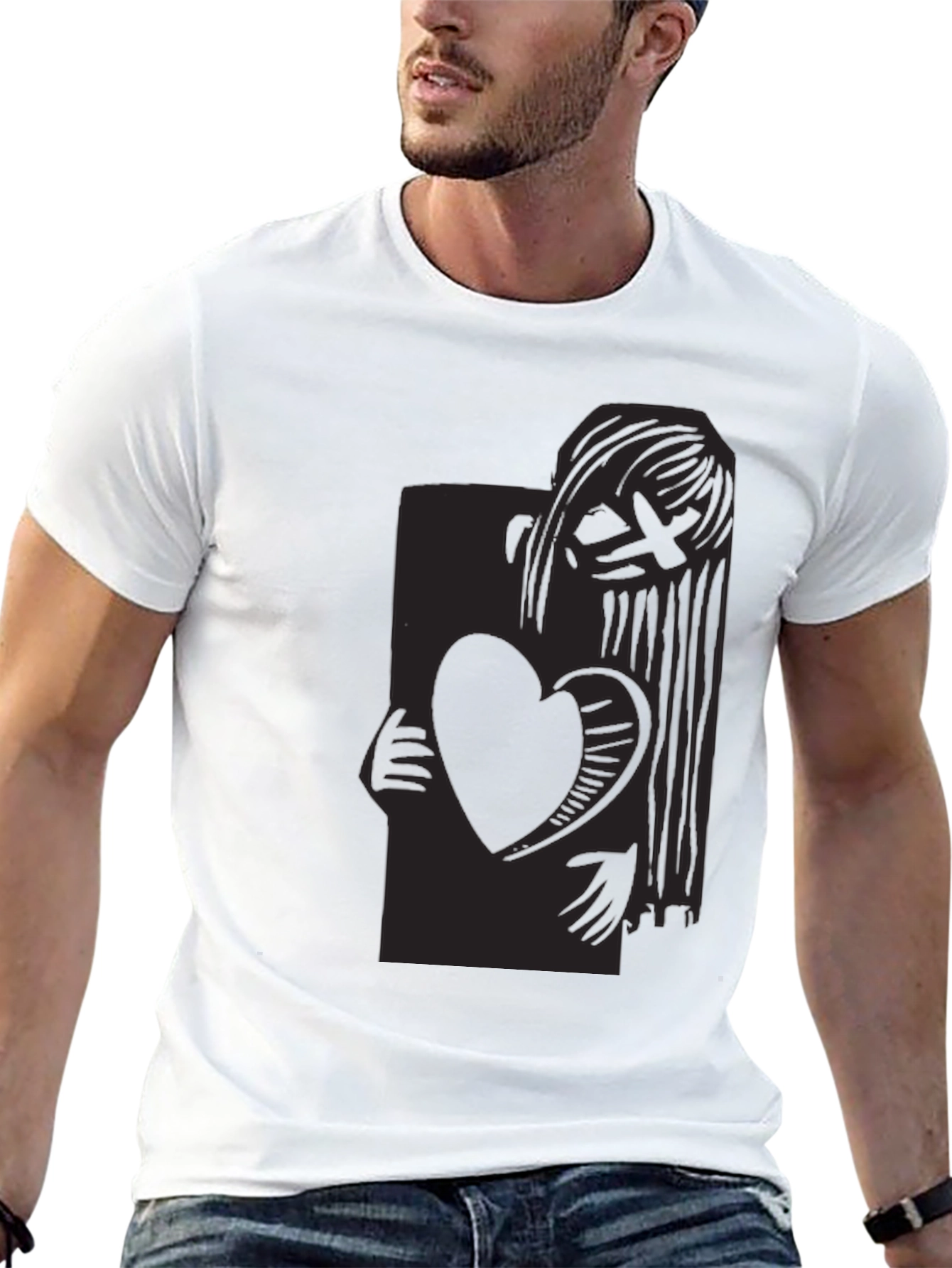 Heart Holder Graphic Tee - Dark Aesthetic T-Shirt