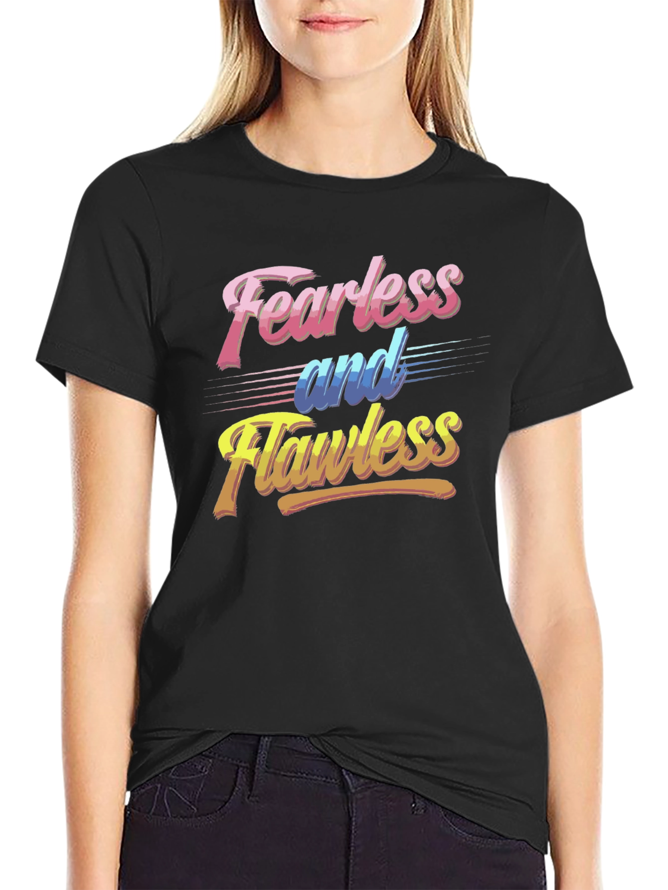 Fearless and Flawless Graphic Tee - Retro Style