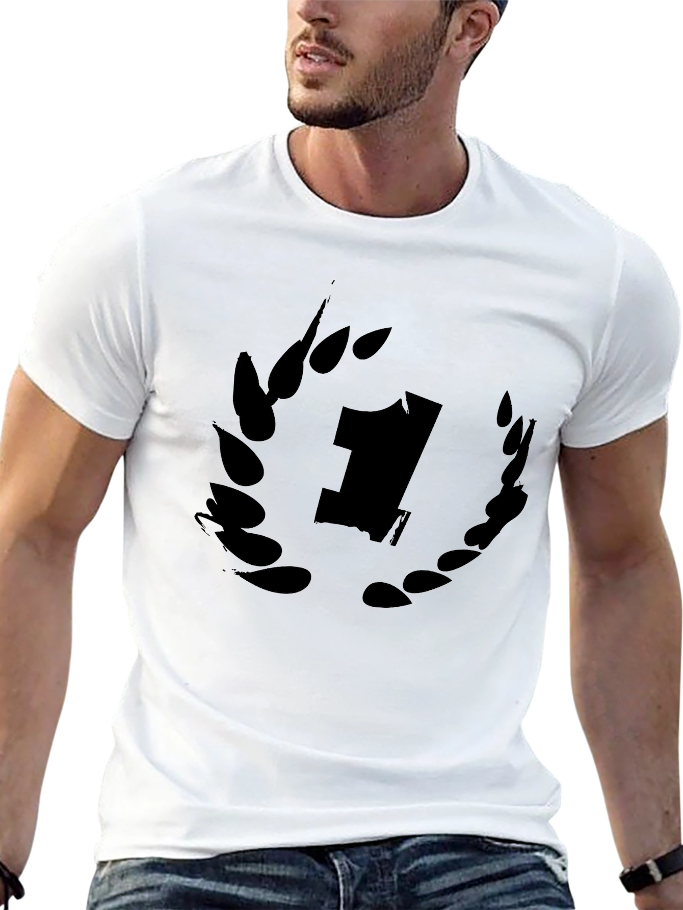 Black T-Shirt with Number One Graphic