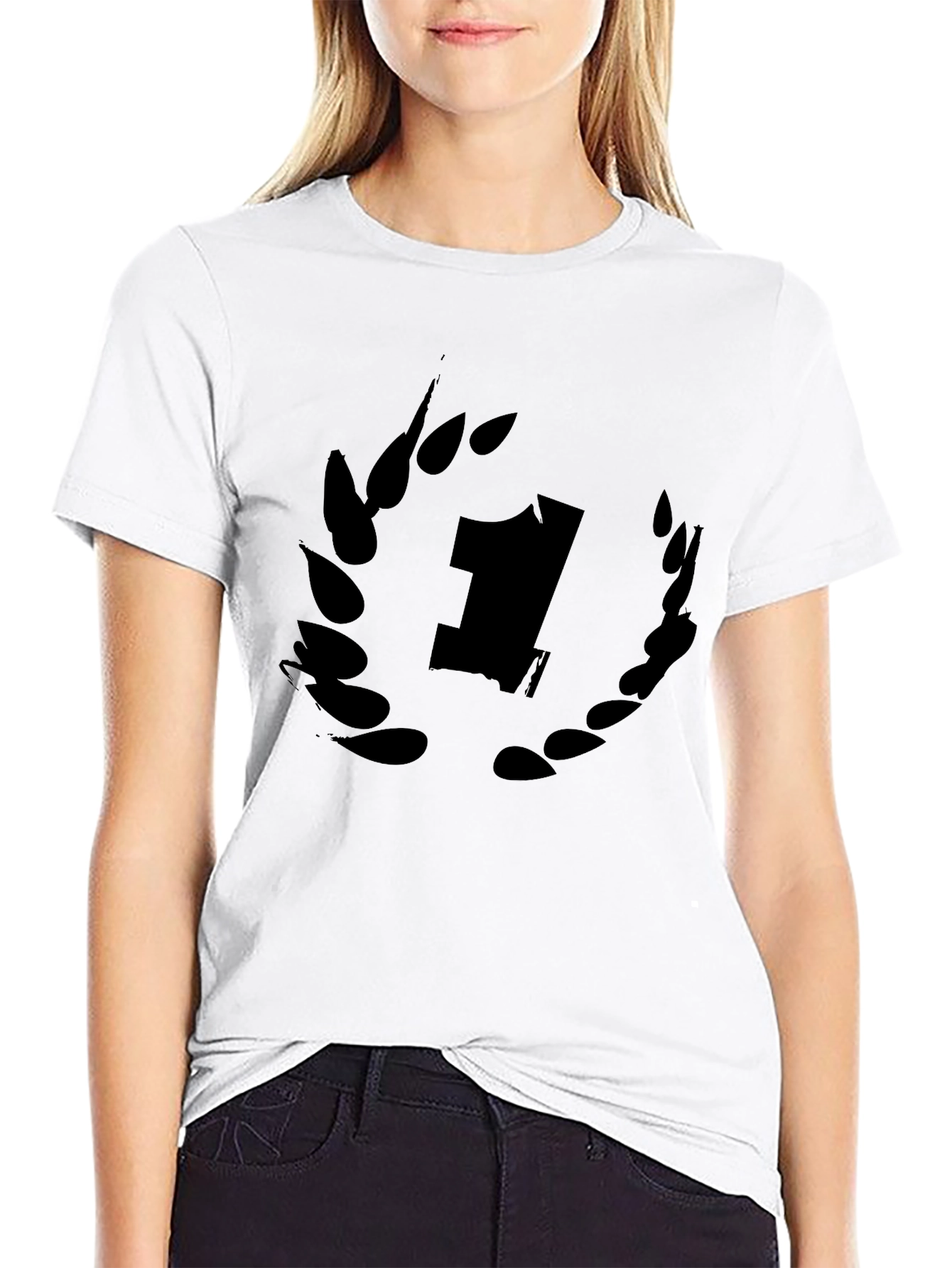 Black T-Shirt with Number One Graphic