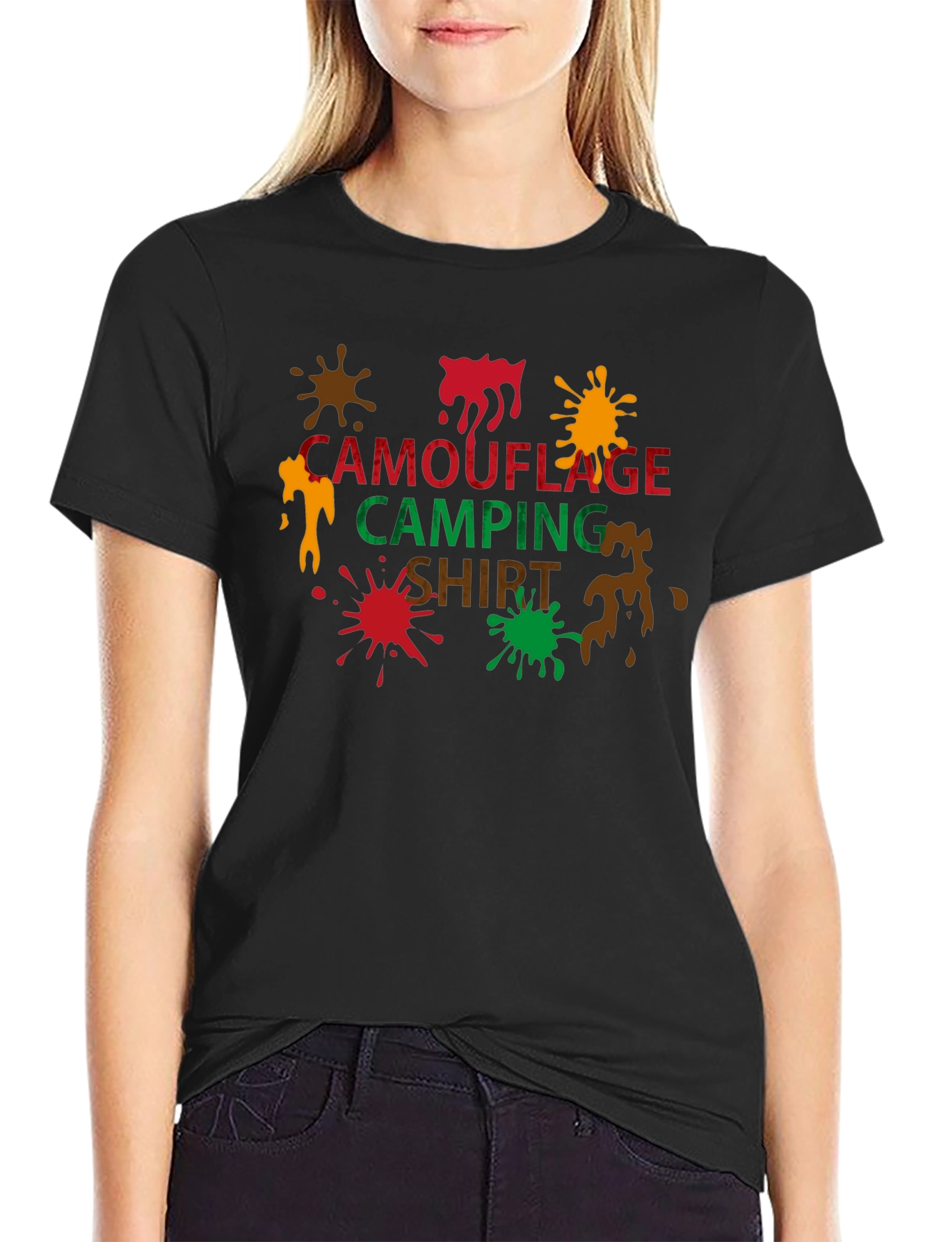 Camouflage Camping Shirt - Fun Outdoor Graphic Tee