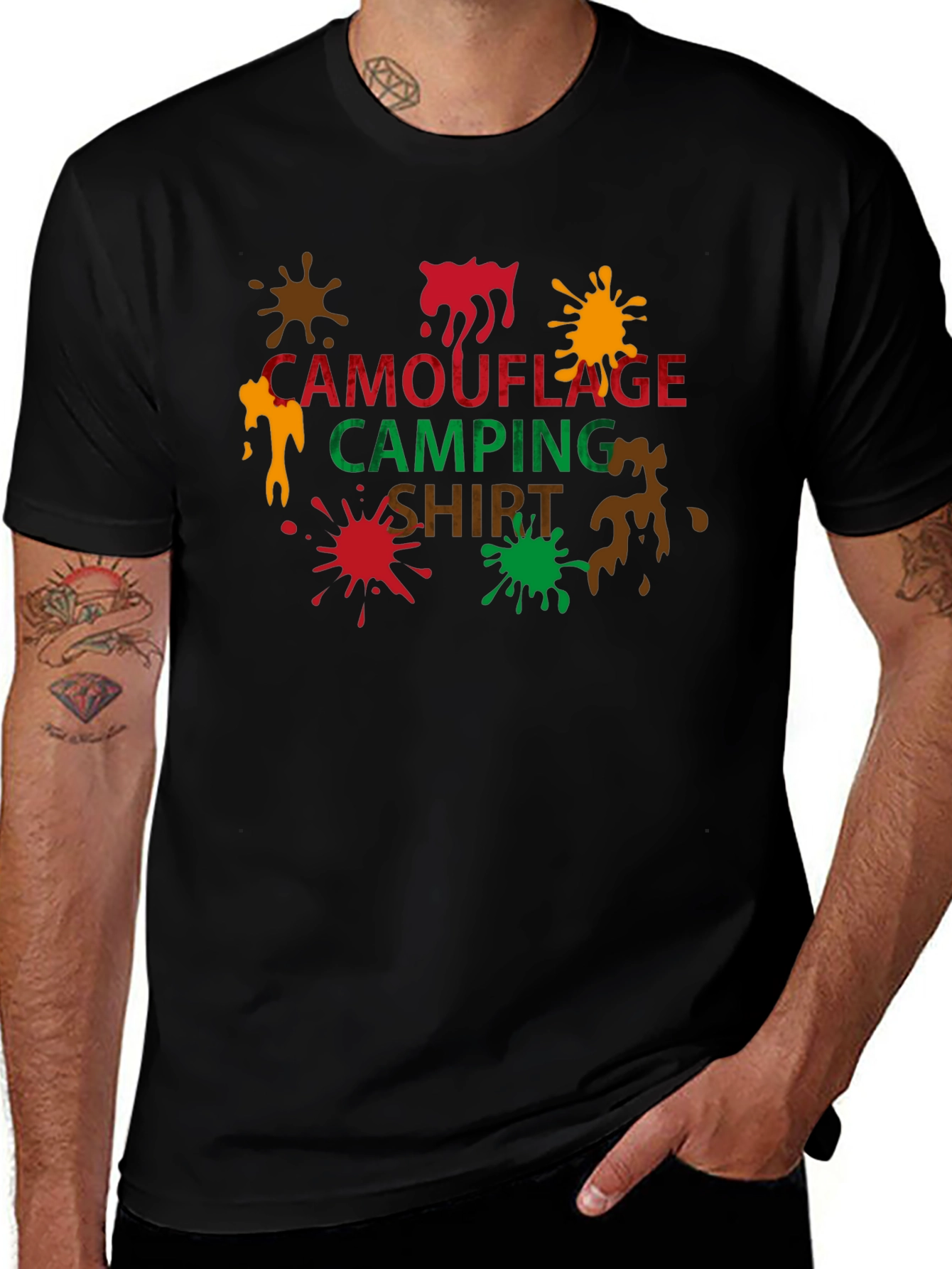 Camouflage Camping Shirt - Fun Outdoor Graphic Tee