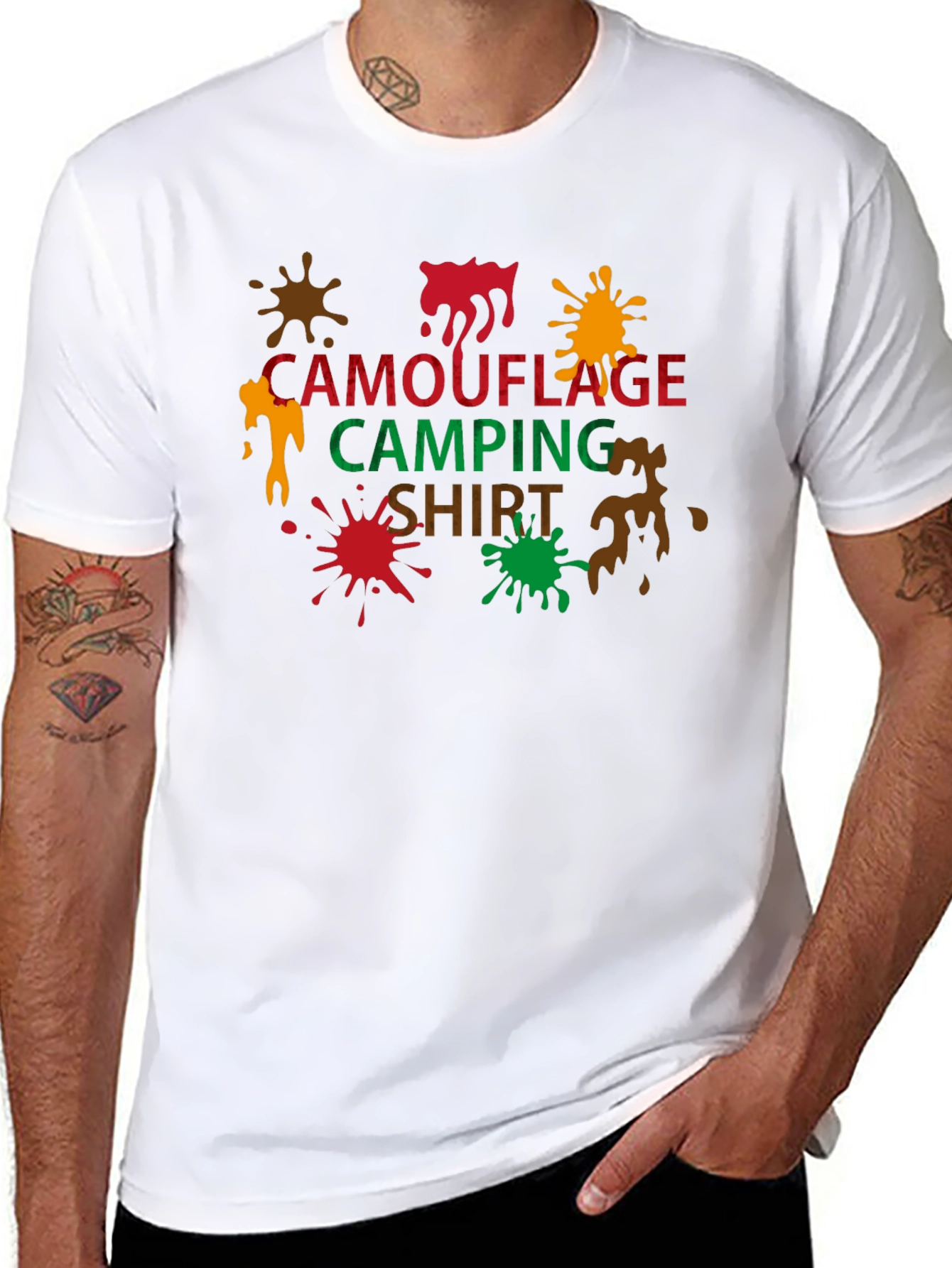 Camouflage Camping Shirt - Fun Outdoor Graphic Tee