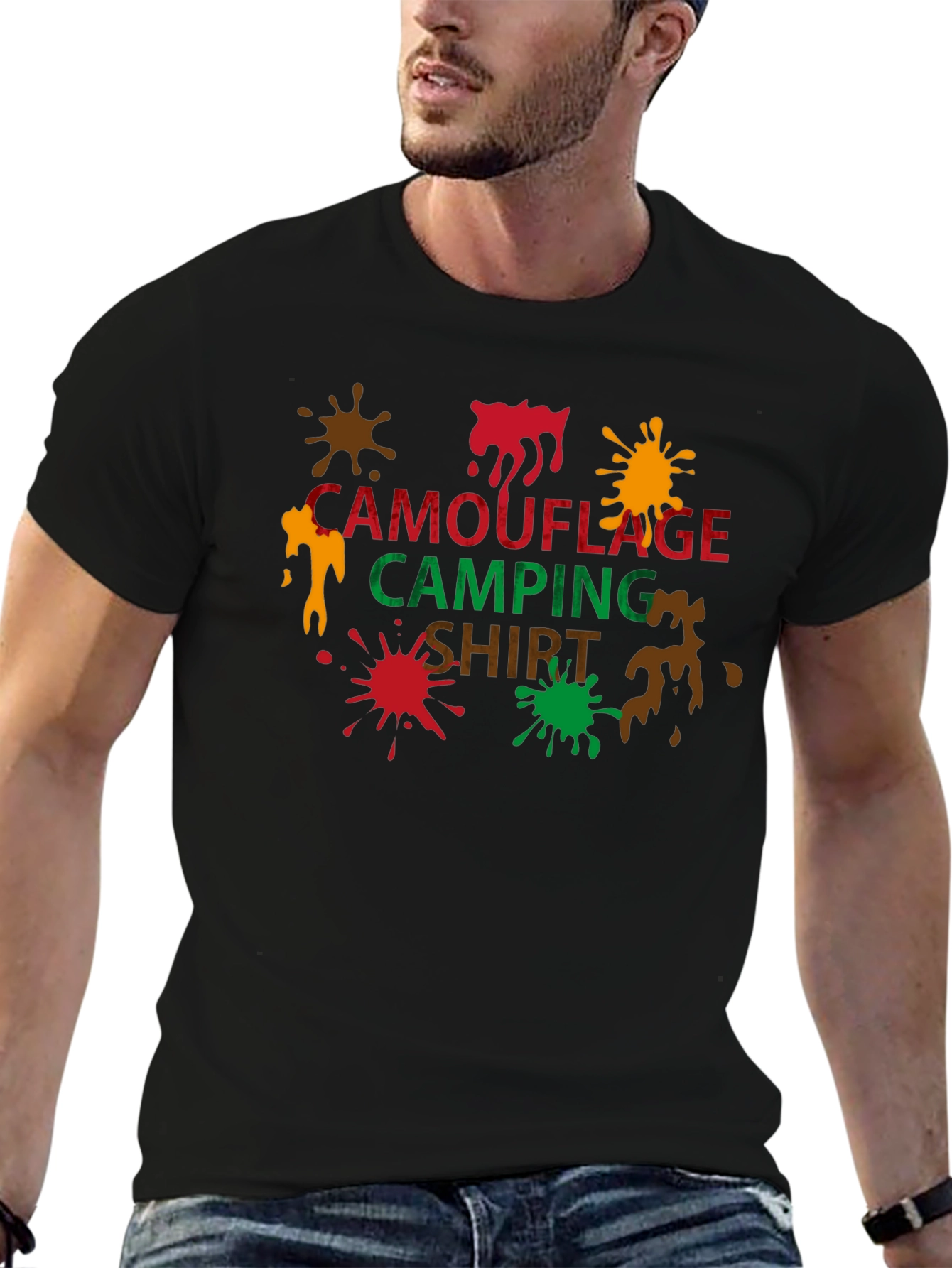Camouflage Camping Shirt - Fun Outdoor Graphic Tee