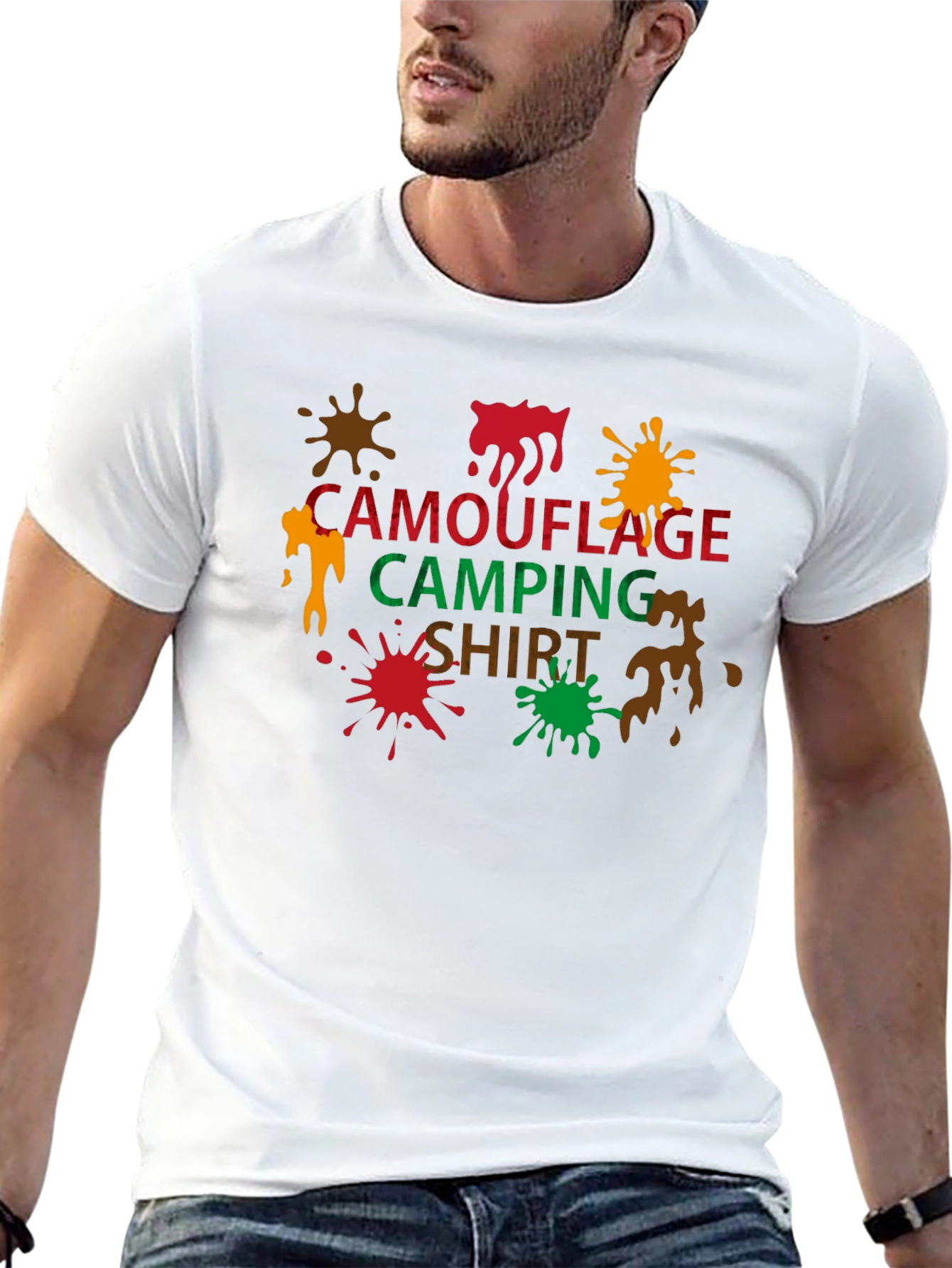 Camouflage Camping Shirt - Fun Outdoor Graphic Tee