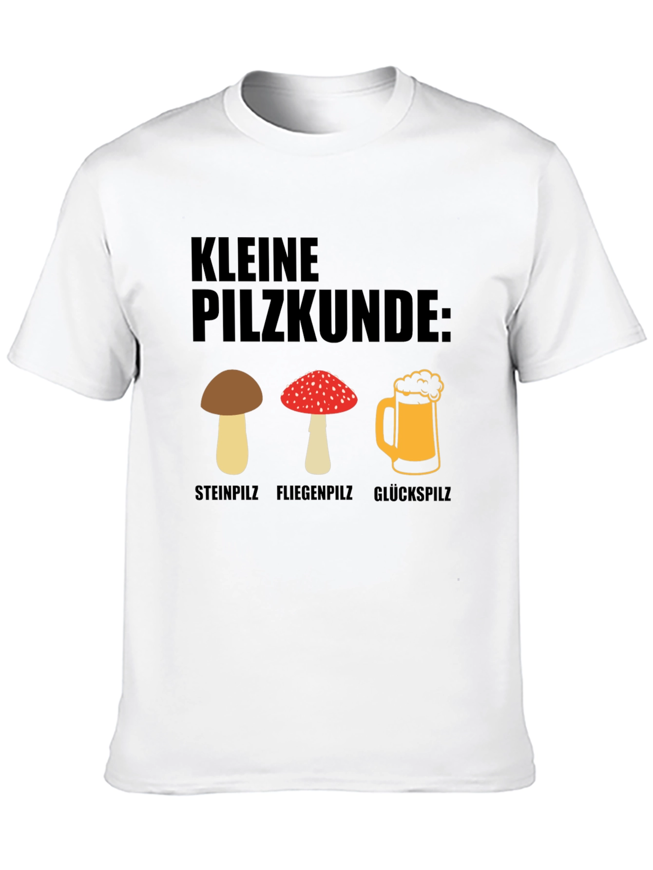 Kleine Pilzkunde Funny Mushroom and Beer T-Shirt