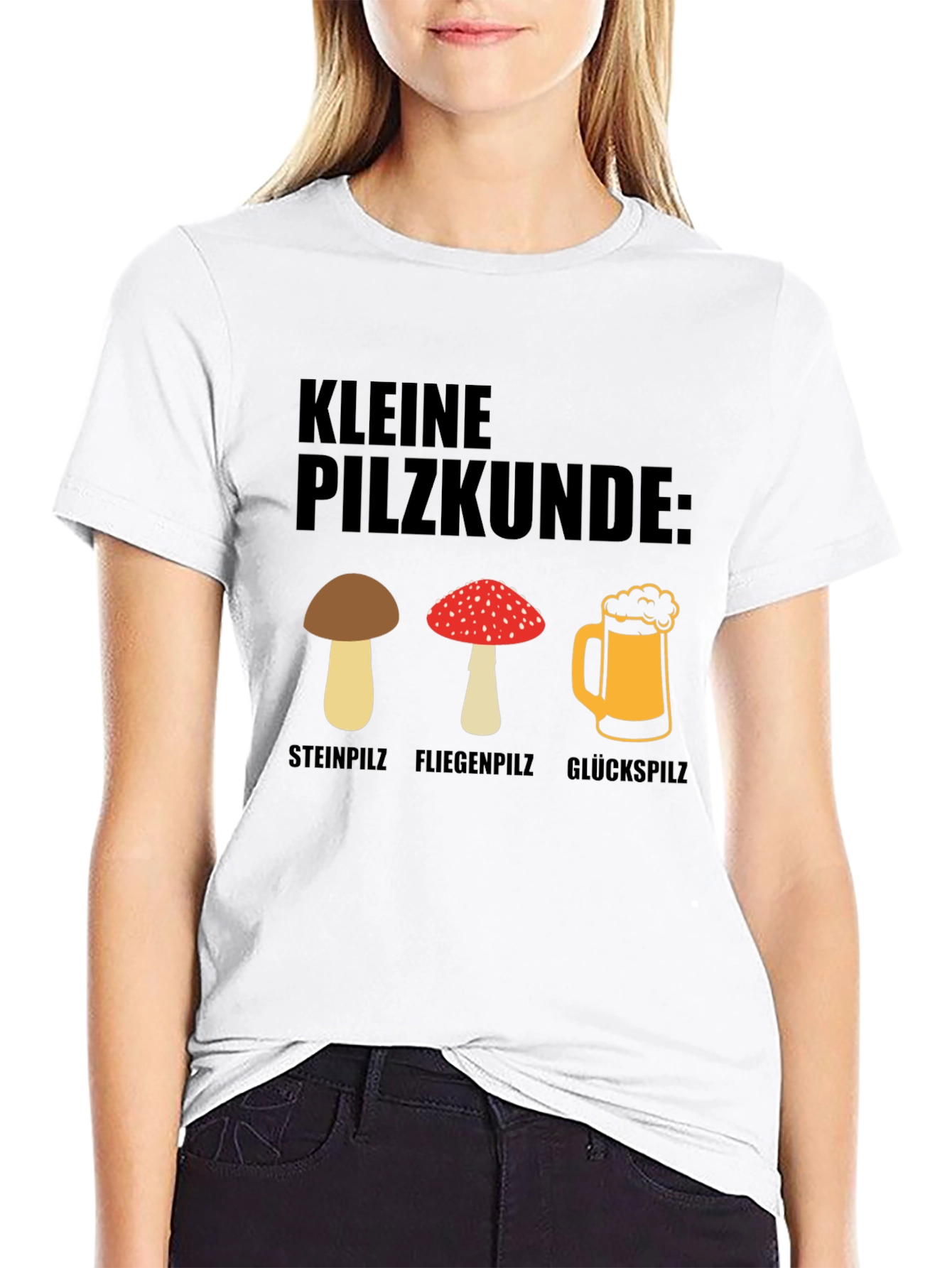 Kleine Pilzkunde Funny Mushroom and Beer T-Shirt