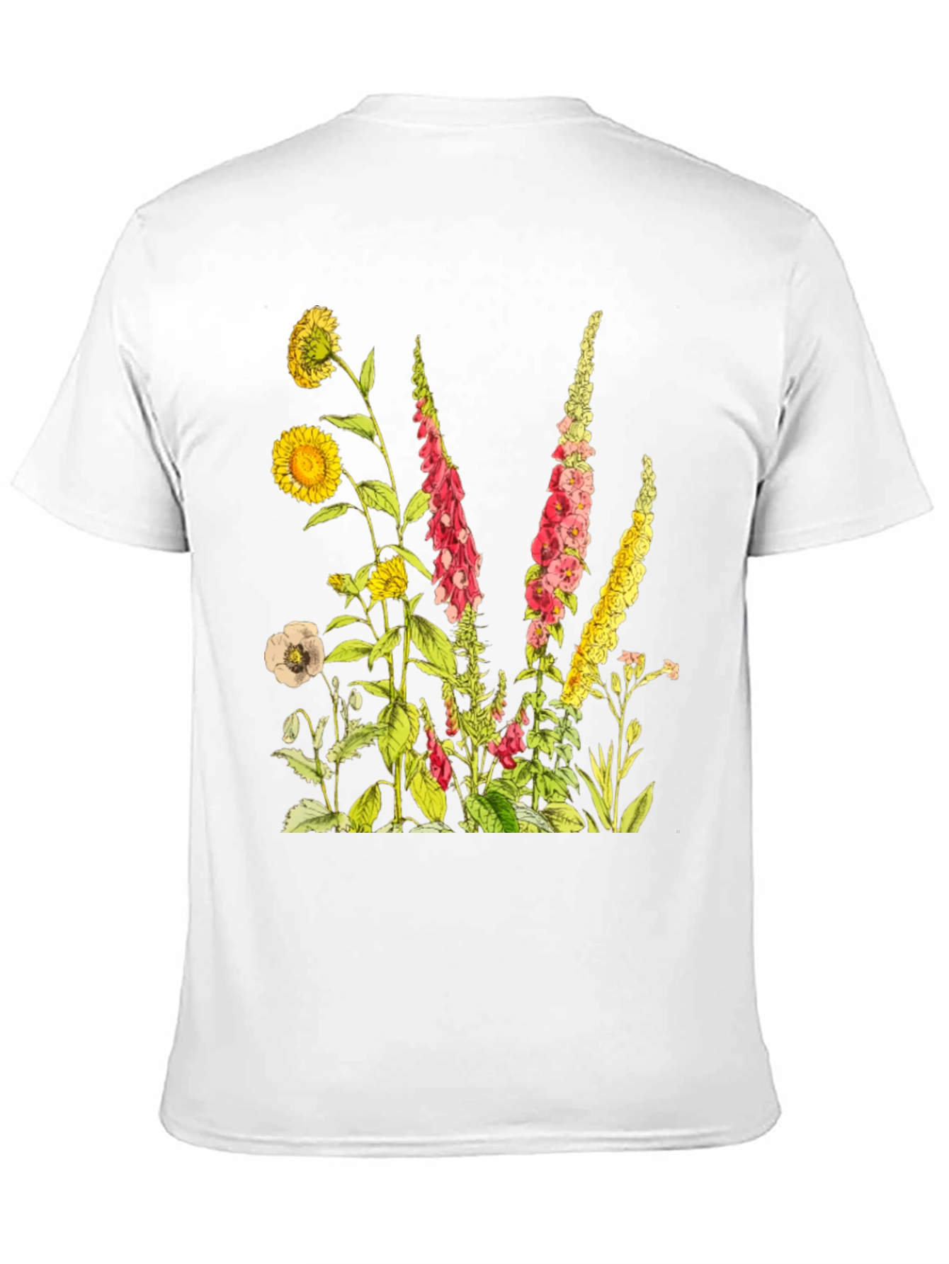 Botanical Print Black T-Shirt