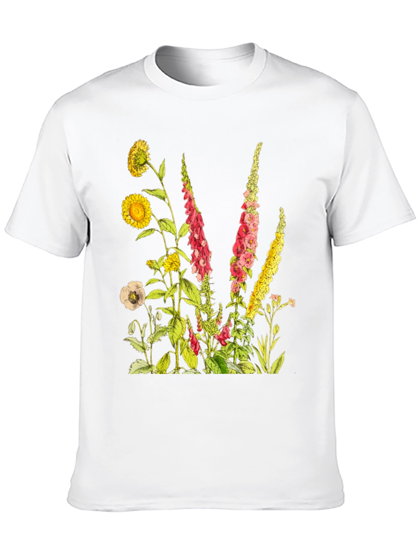 Botanical Print Black T-Shirt