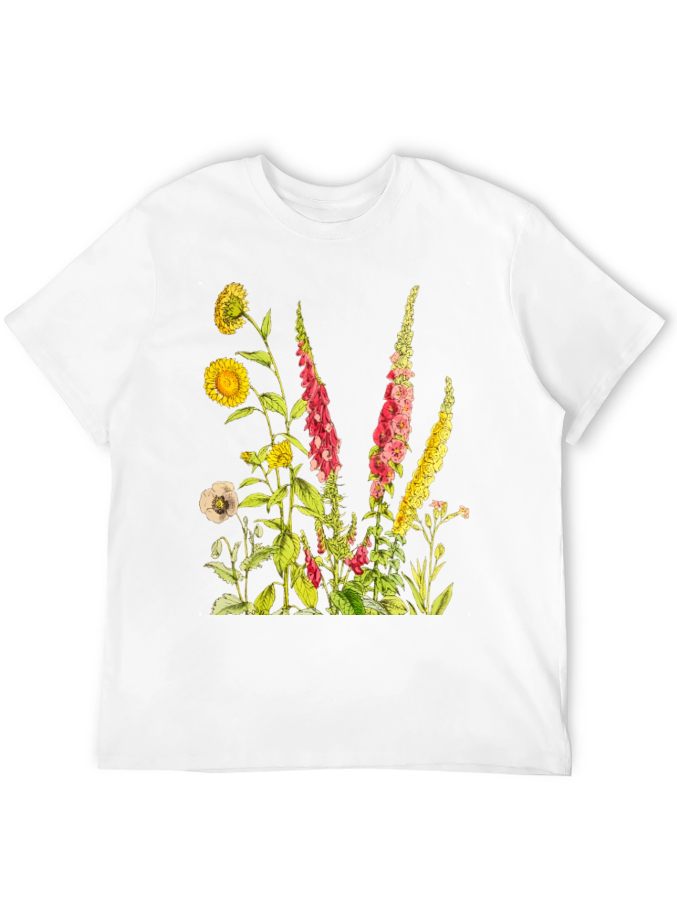 Botanical Print Black T-Shirt