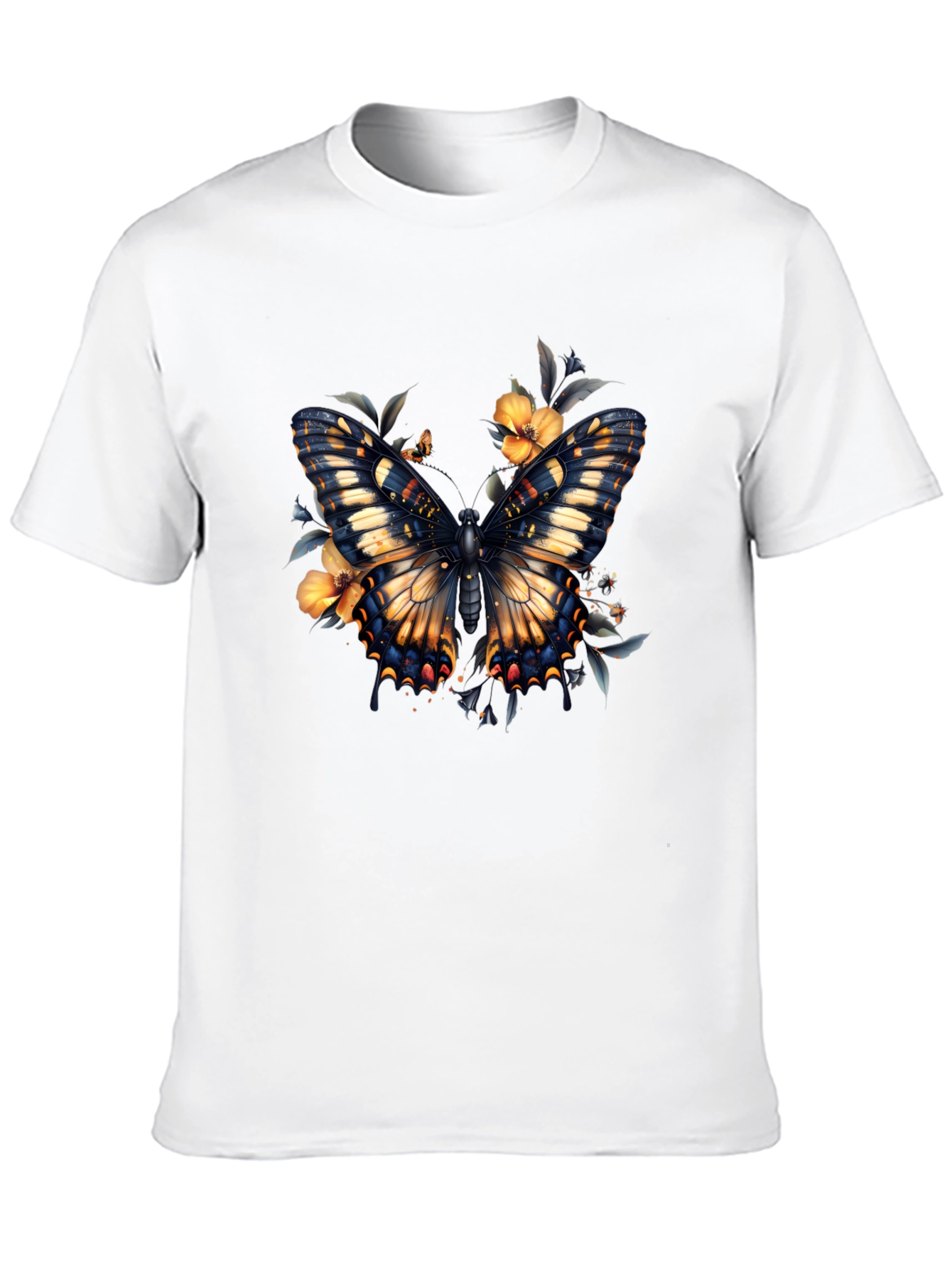 Butterfly Floral Graphic Print T-Shirt