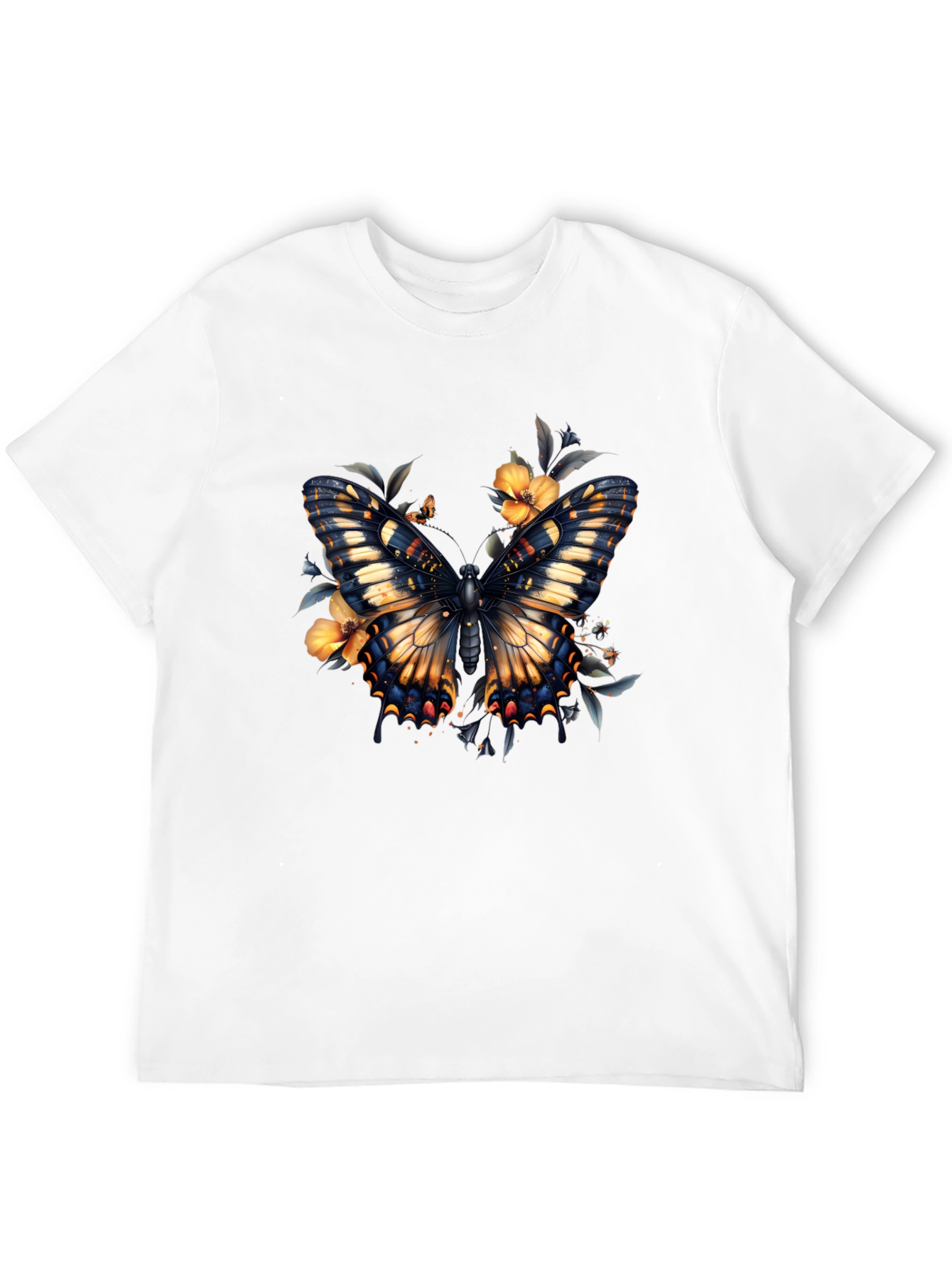 Butterfly Floral Graphic Print T-Shirt