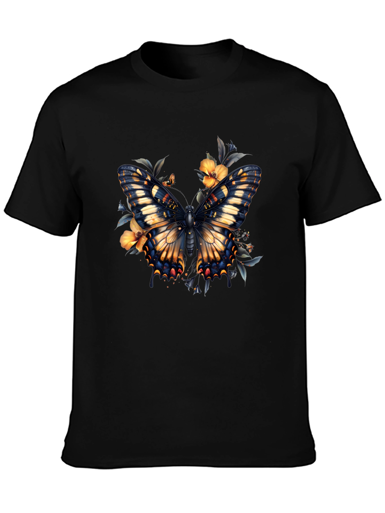 Butterfly Floral Graphic Print T-Shirt