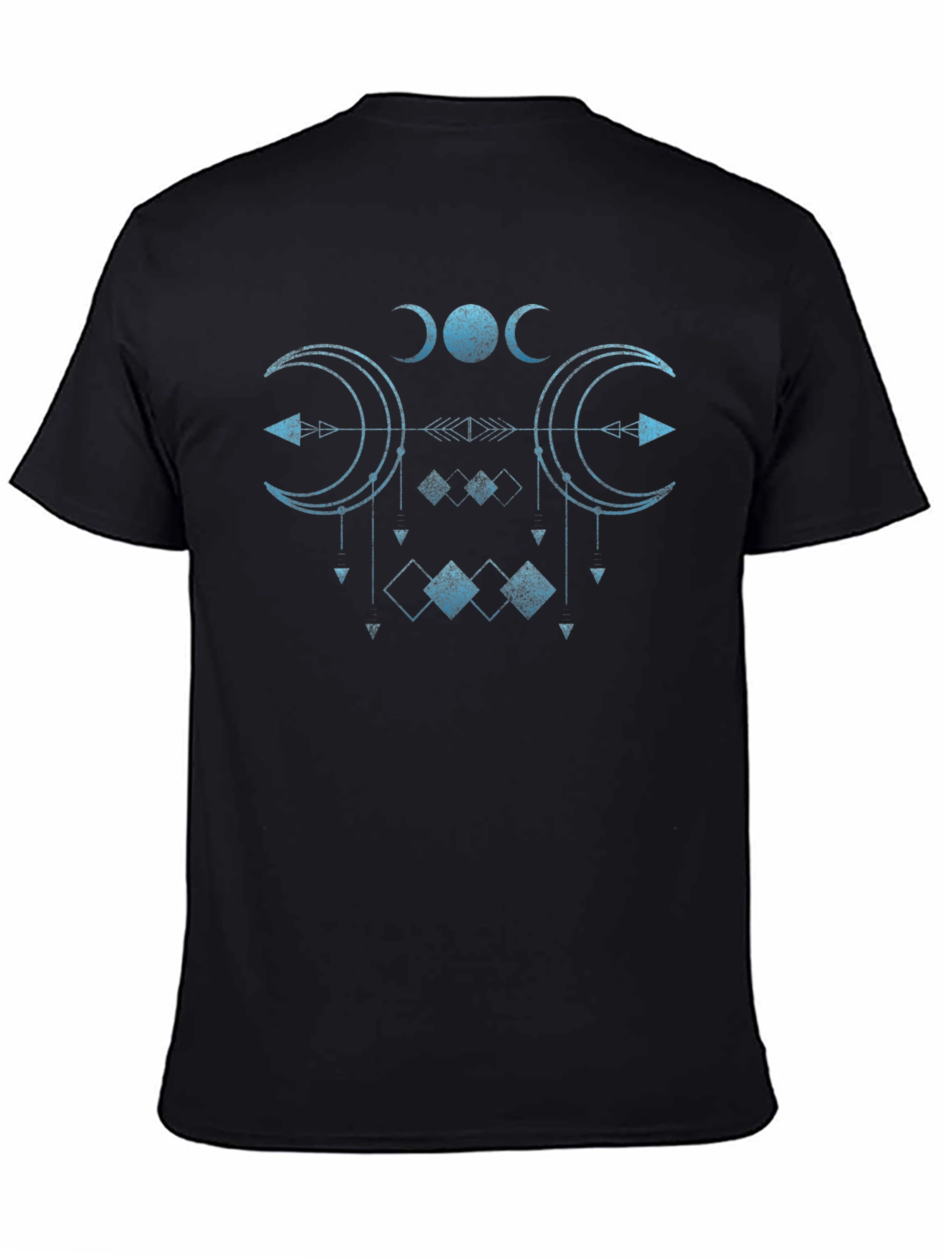 Mystic Moon Phase Graphic Tee - Black