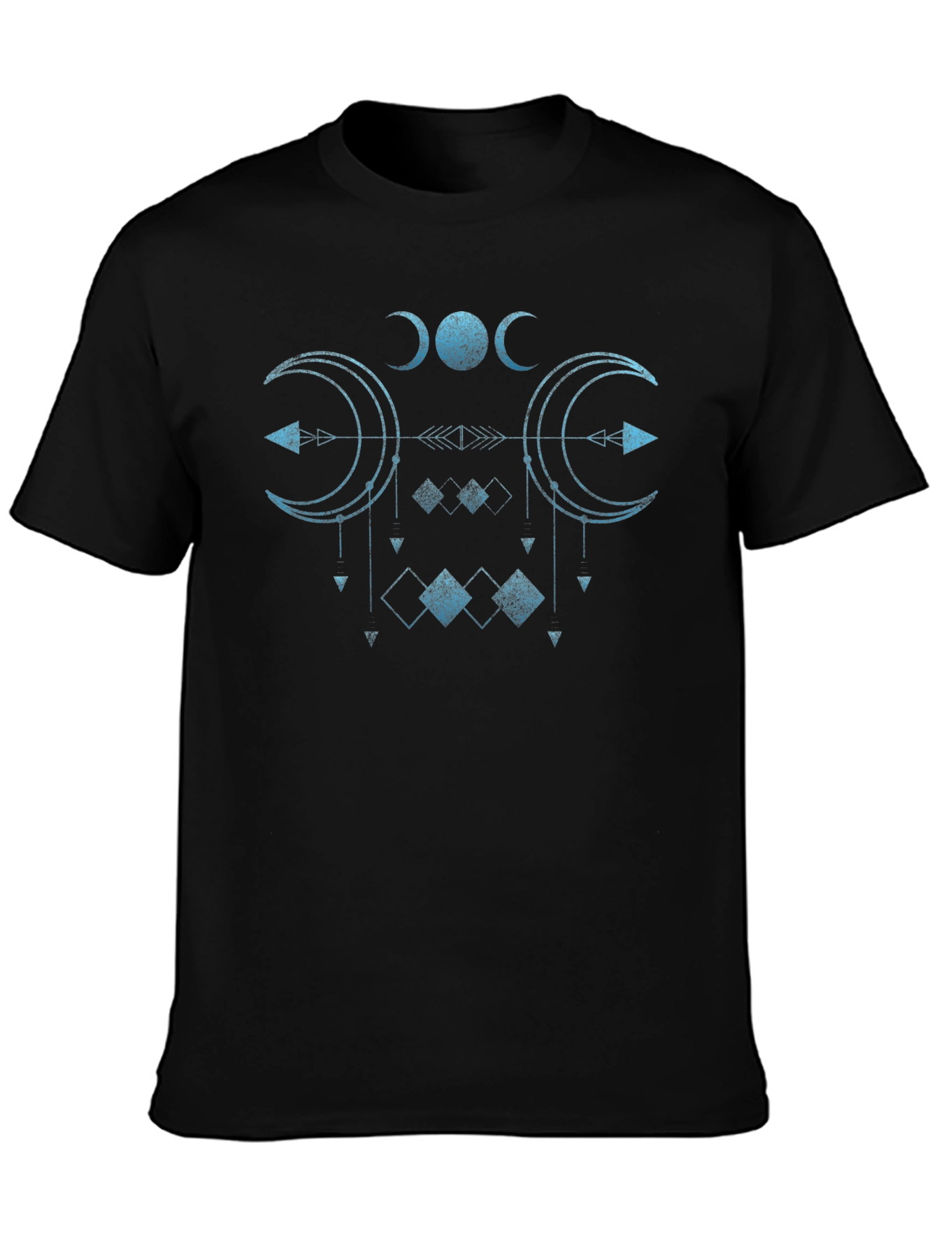 Mystic Moon Phase Graphic Tee - Black