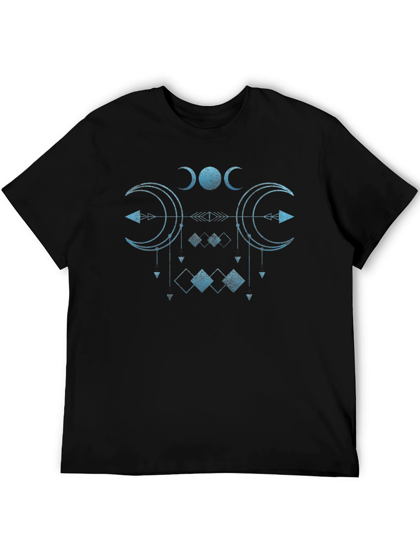 Mystic Moon Phase Graphic Tee - Black