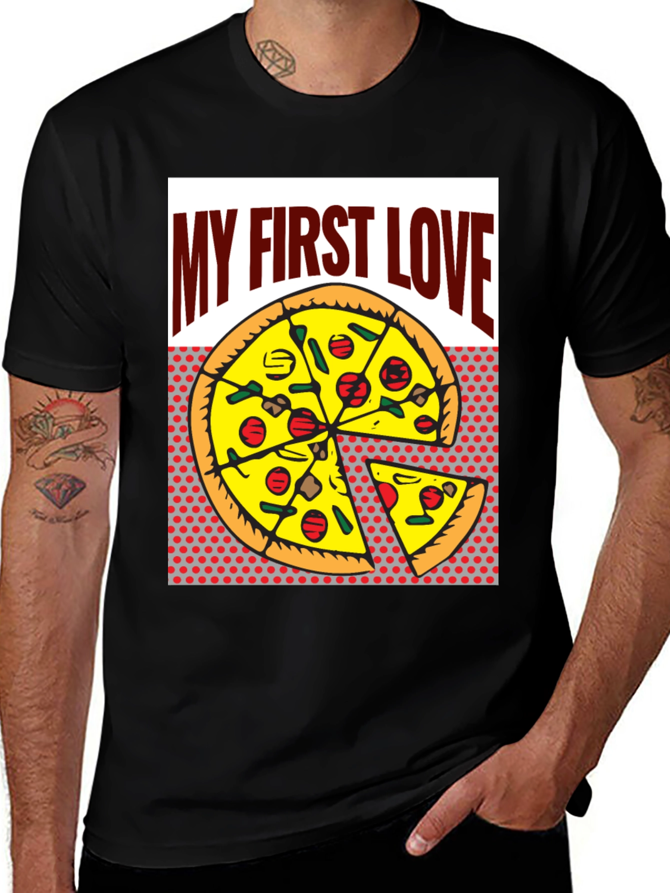 Pizza My First Love Graphic Tee - Foodie T-Shirt