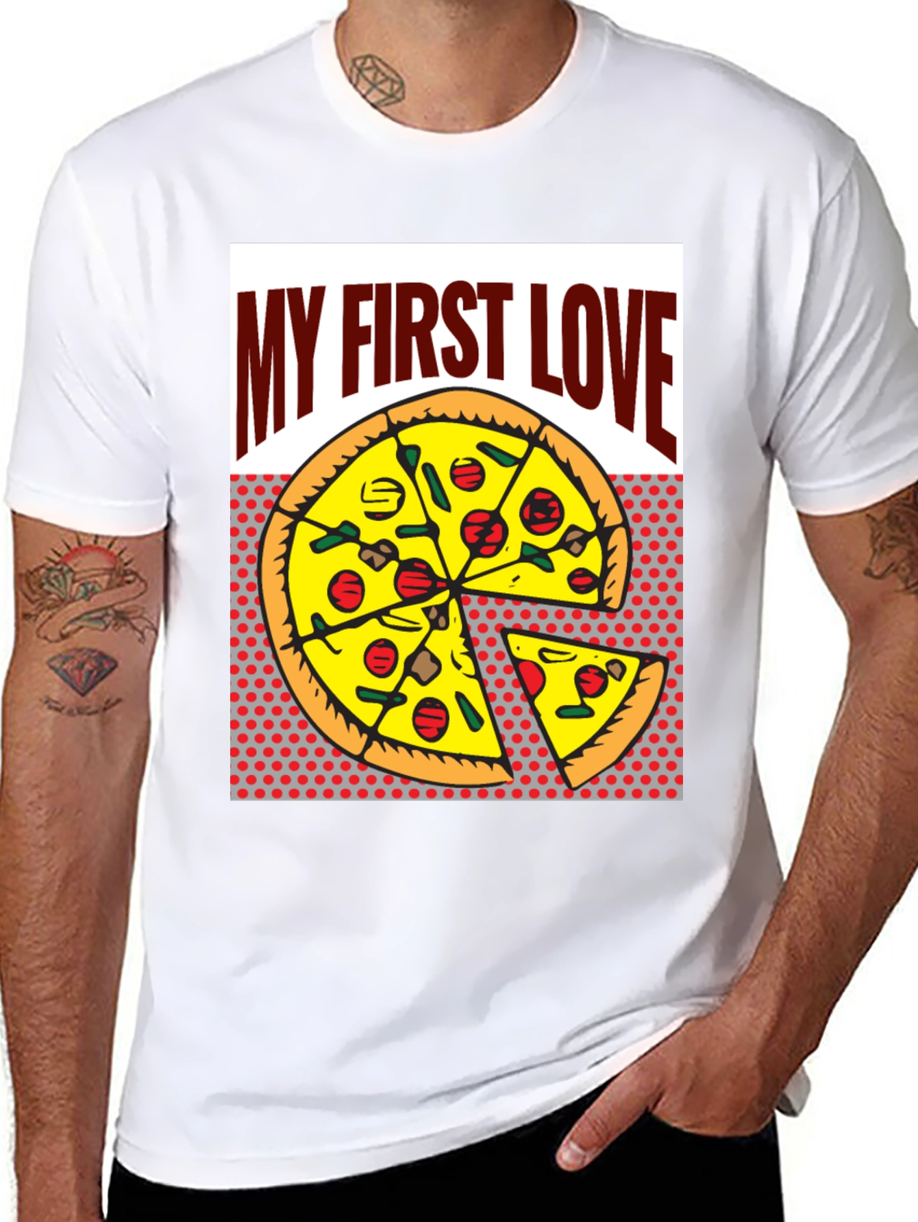 Pizza My First Love Graphic Tee - Foodie T-Shirt