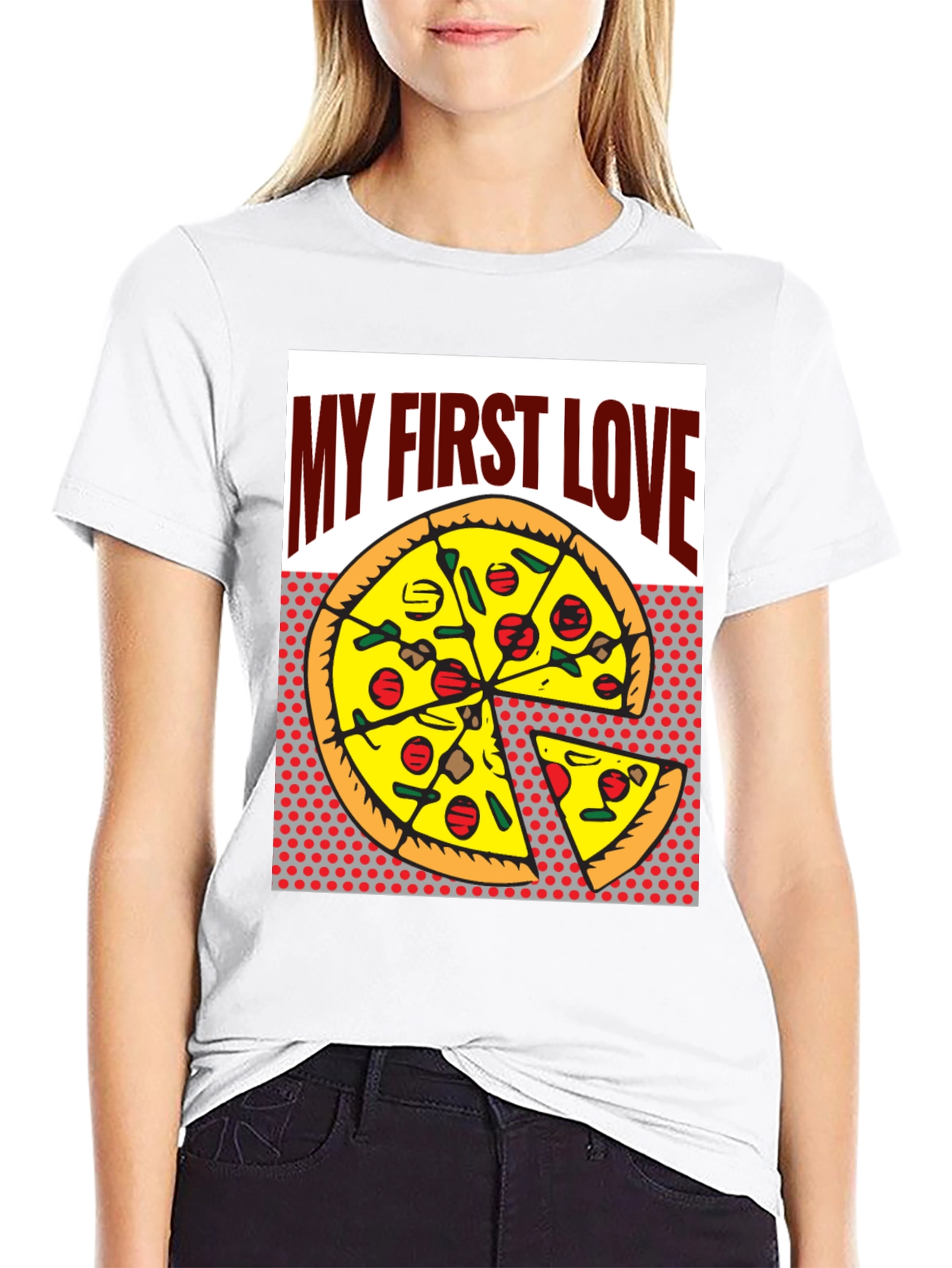 Pizza My First Love Graphic Tee - Foodie T-Shirt