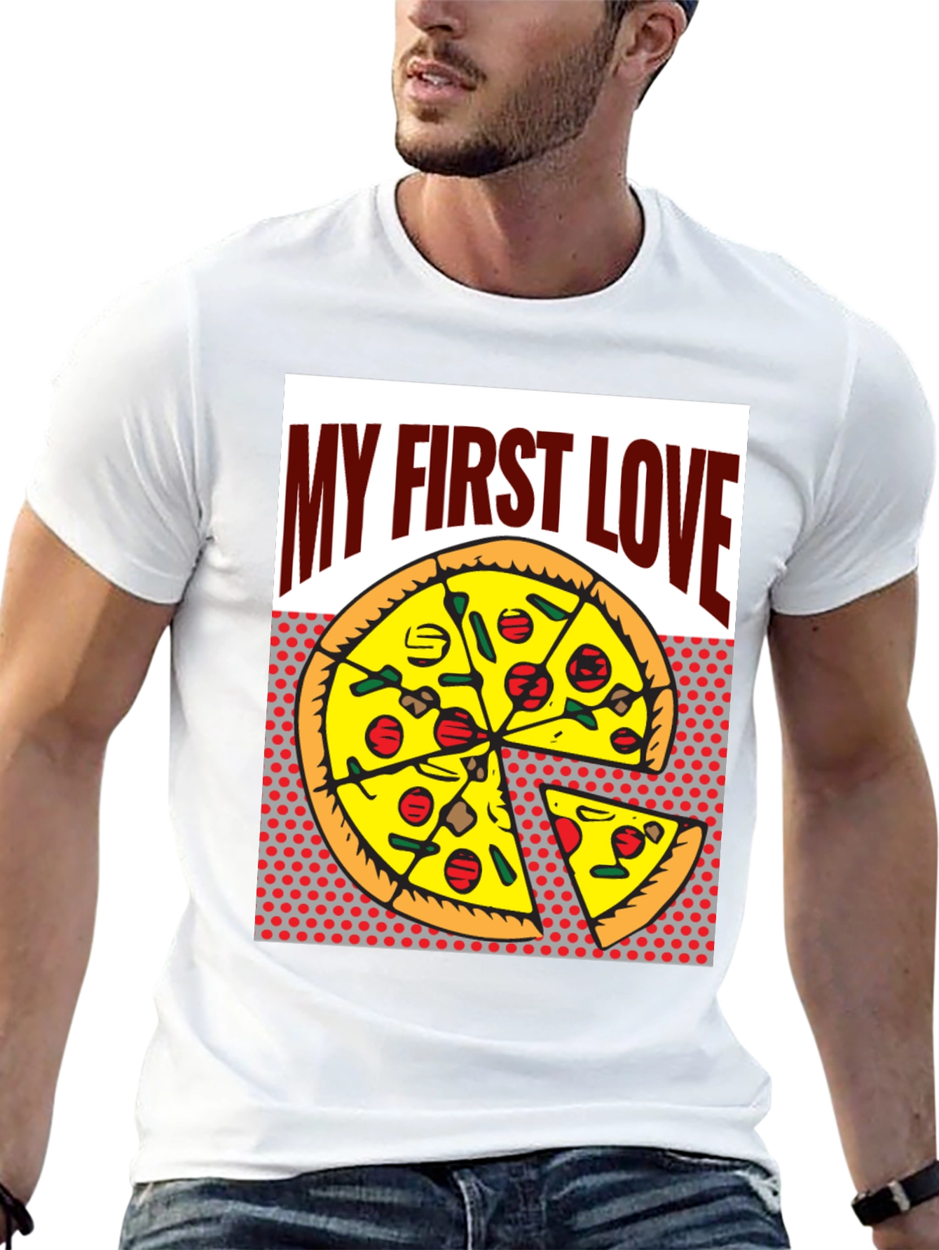 Pizza My First Love Graphic Tee - Foodie T-Shirt