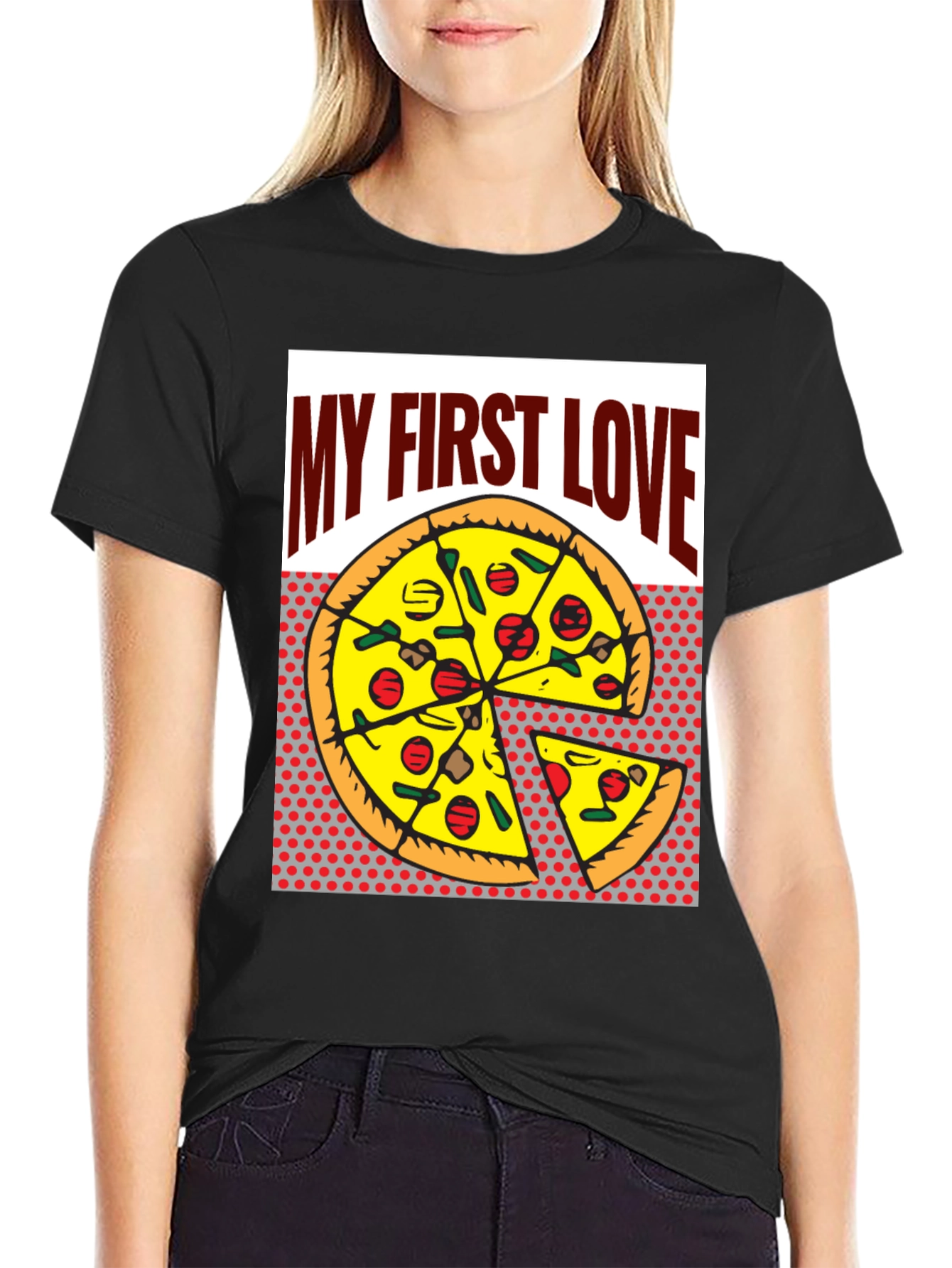 Pizza My First Love Graphic Tee - Foodie T-Shirt