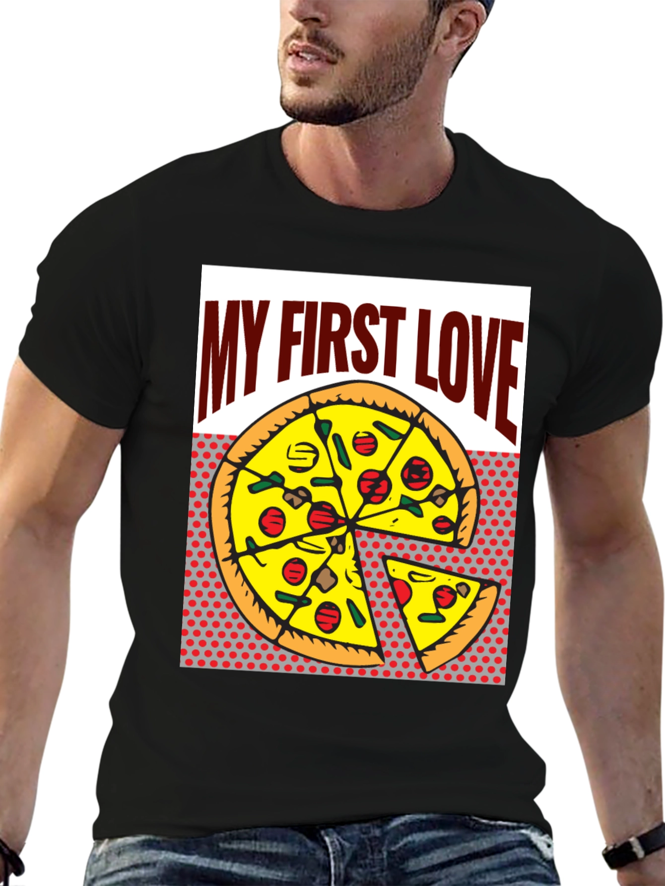 Pizza My First Love Graphic Tee - Foodie T-Shirt