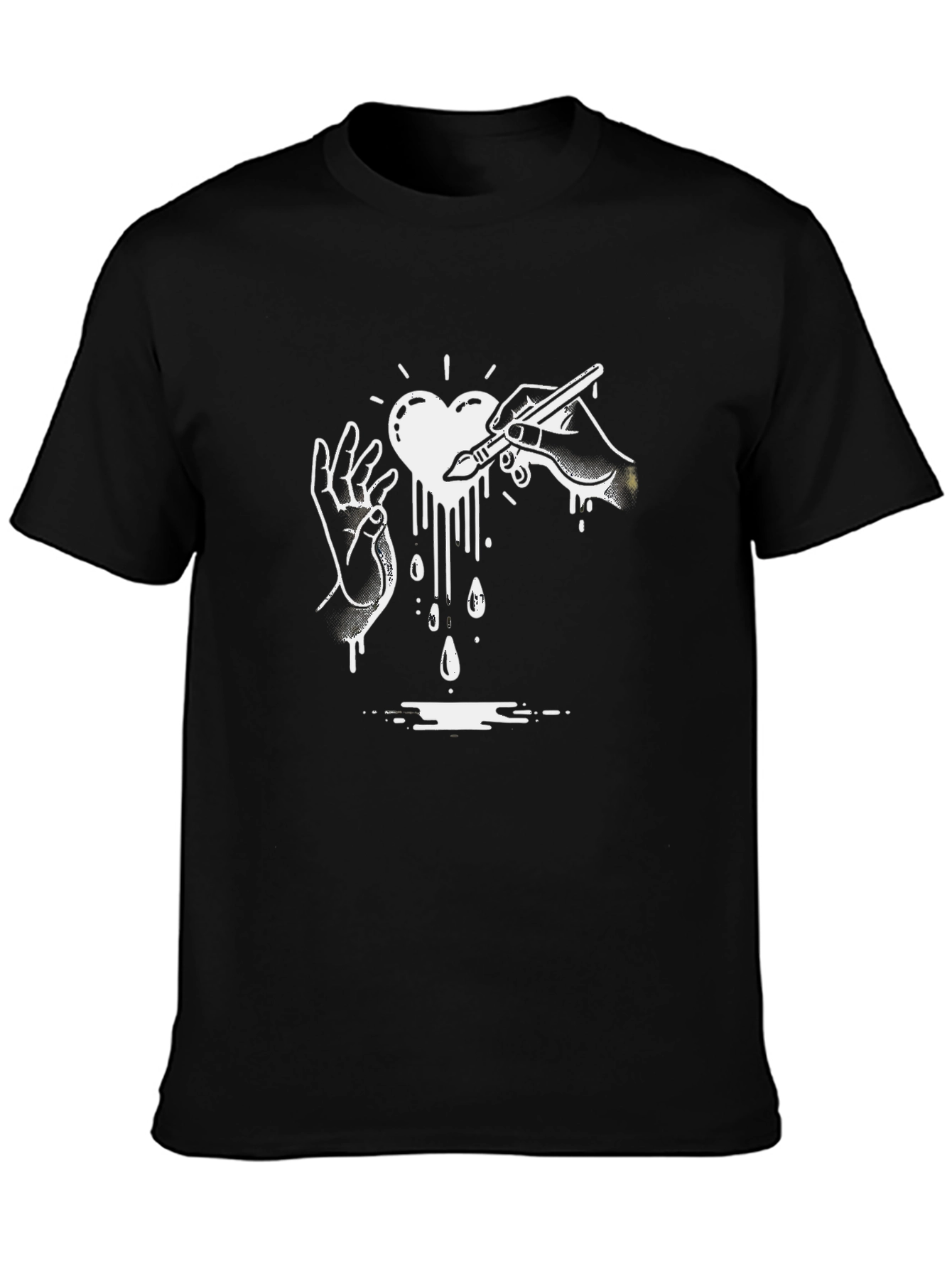 Heart Artist Graphic Black T-Shirt