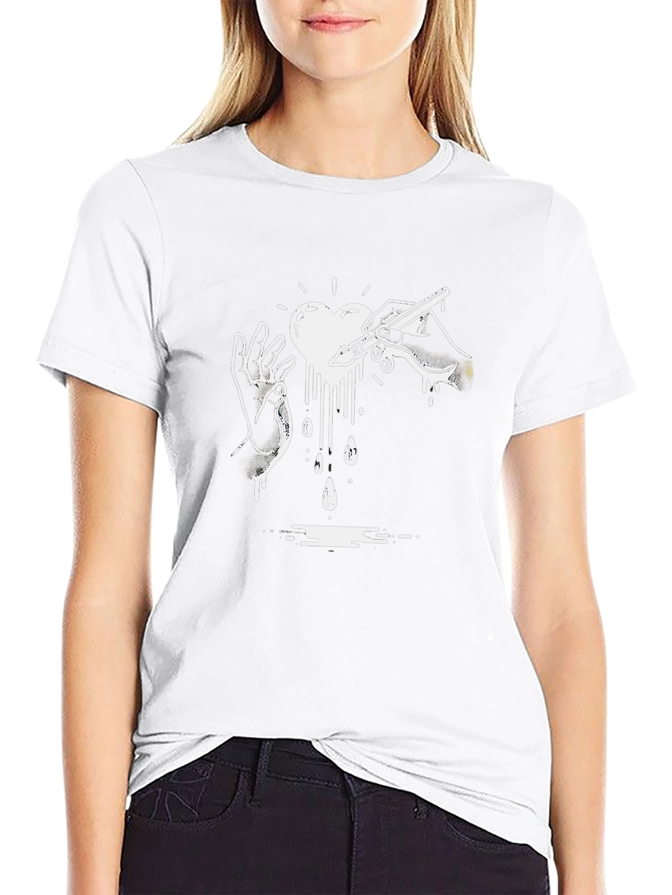 Heart Artist Graphic Black T-Shirt