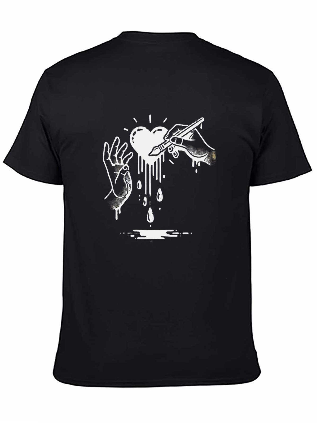 Heart Artist Graphic Black T-Shirt