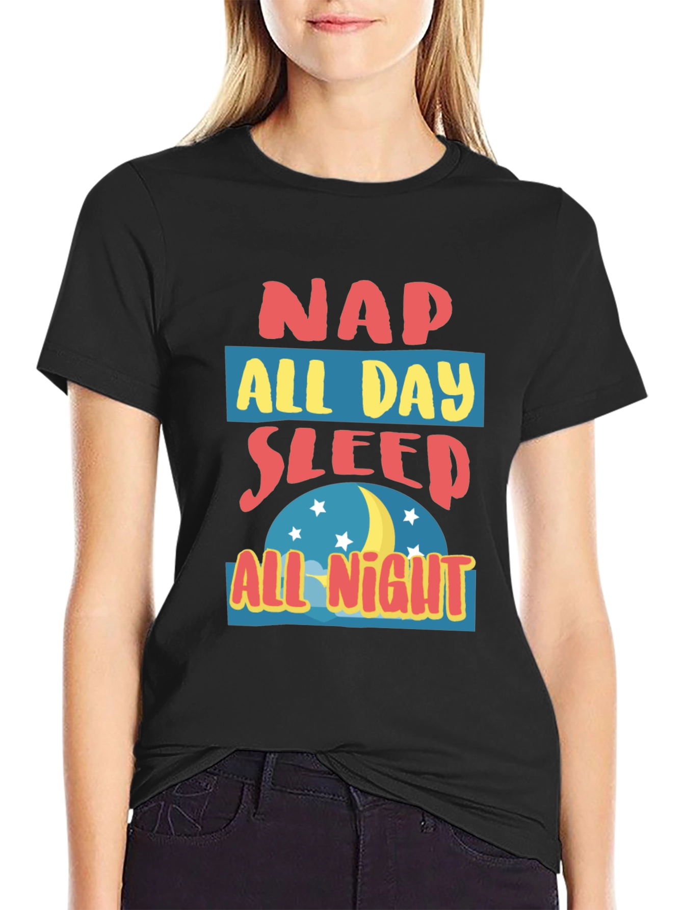 Nap All Day Sleep All Night Graphic T-Shirt